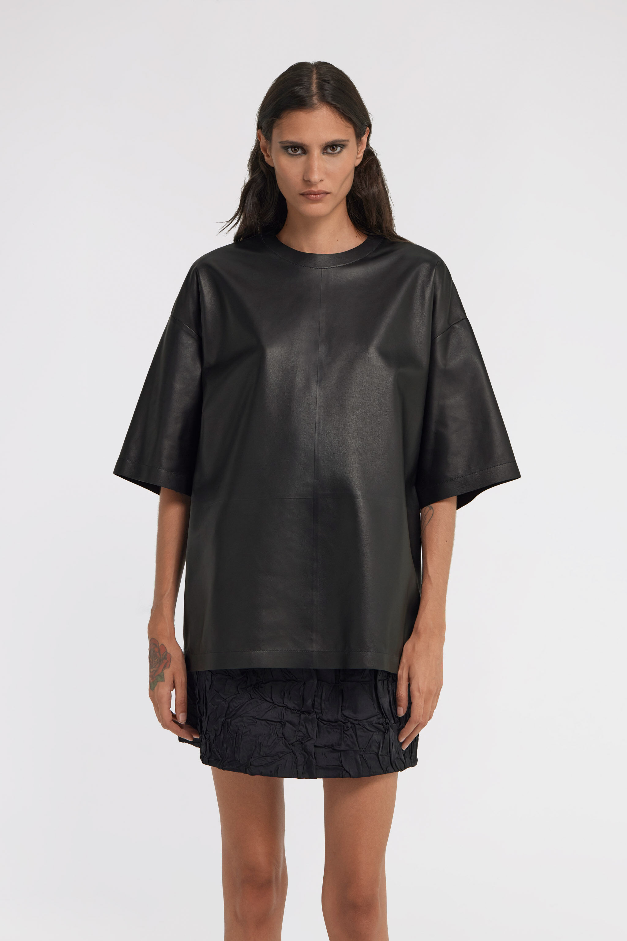 RC Leather T-shirt Schwarz TWP600-PN002