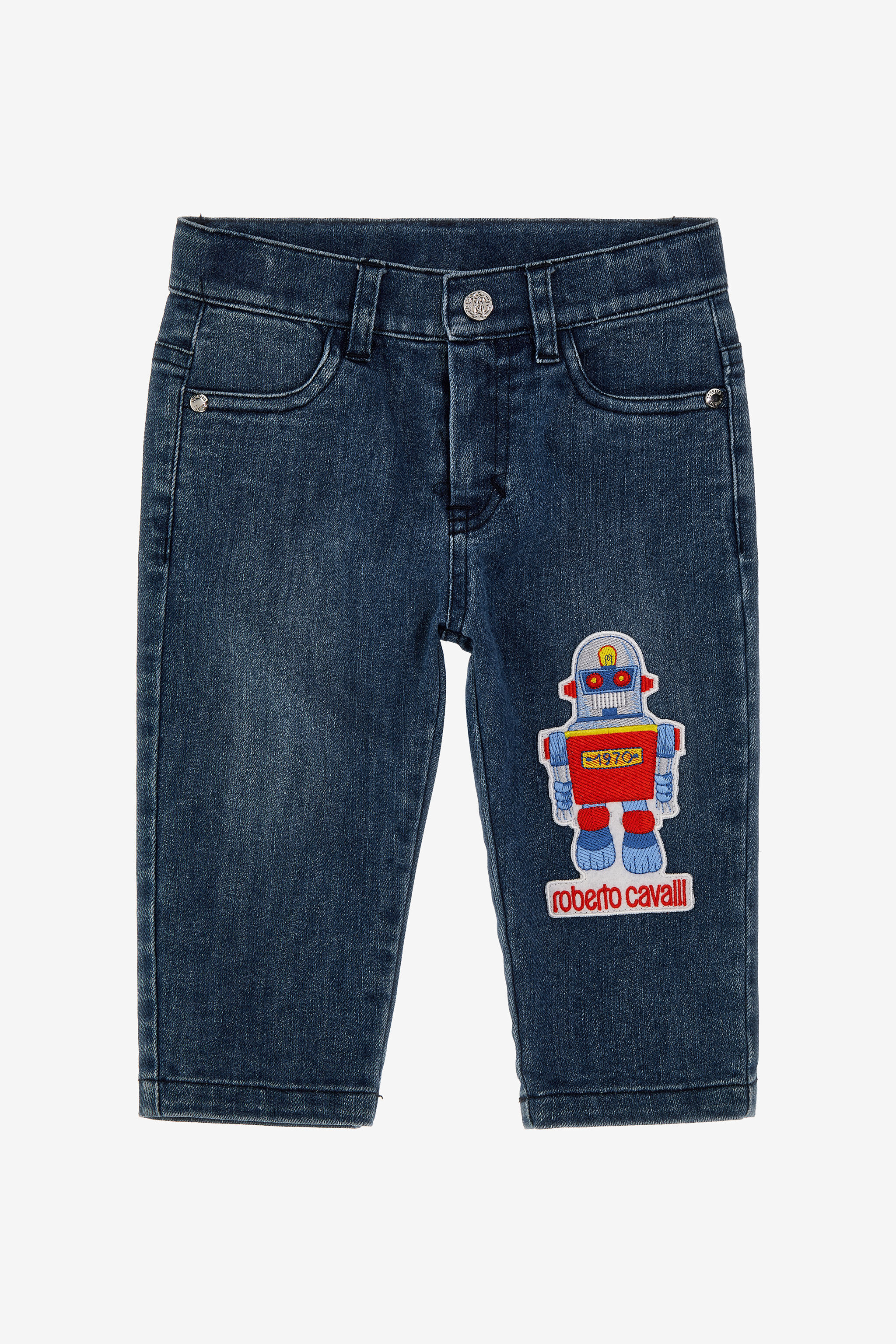 JU Jeans With Robot And Logo Medium Blue SJJ202-DS015
