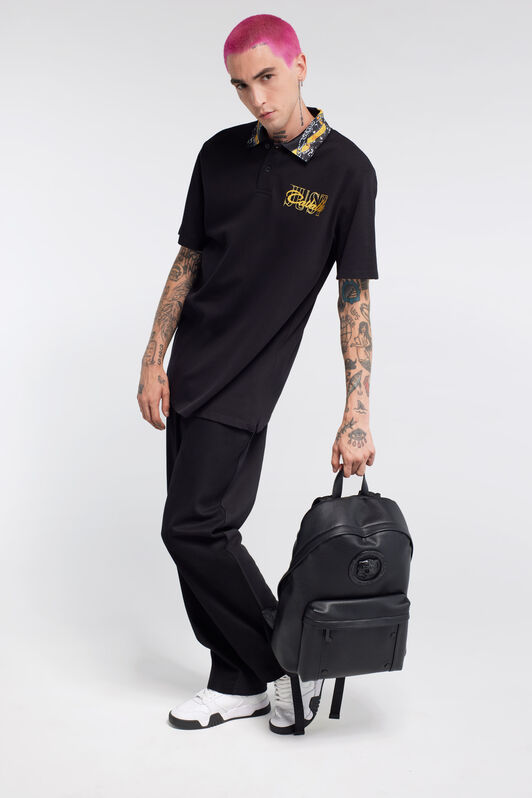 JC Just Cavalli Tiger Logo Polo Shirt JC Just Cavalli Tiger Logo Polo Shirt Black RRT901-RR163