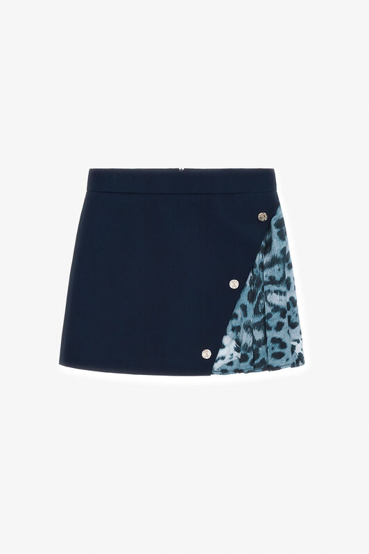 JU Skirt With Jaguar Skin Insert BLUE NAVY TJT30F-KU012