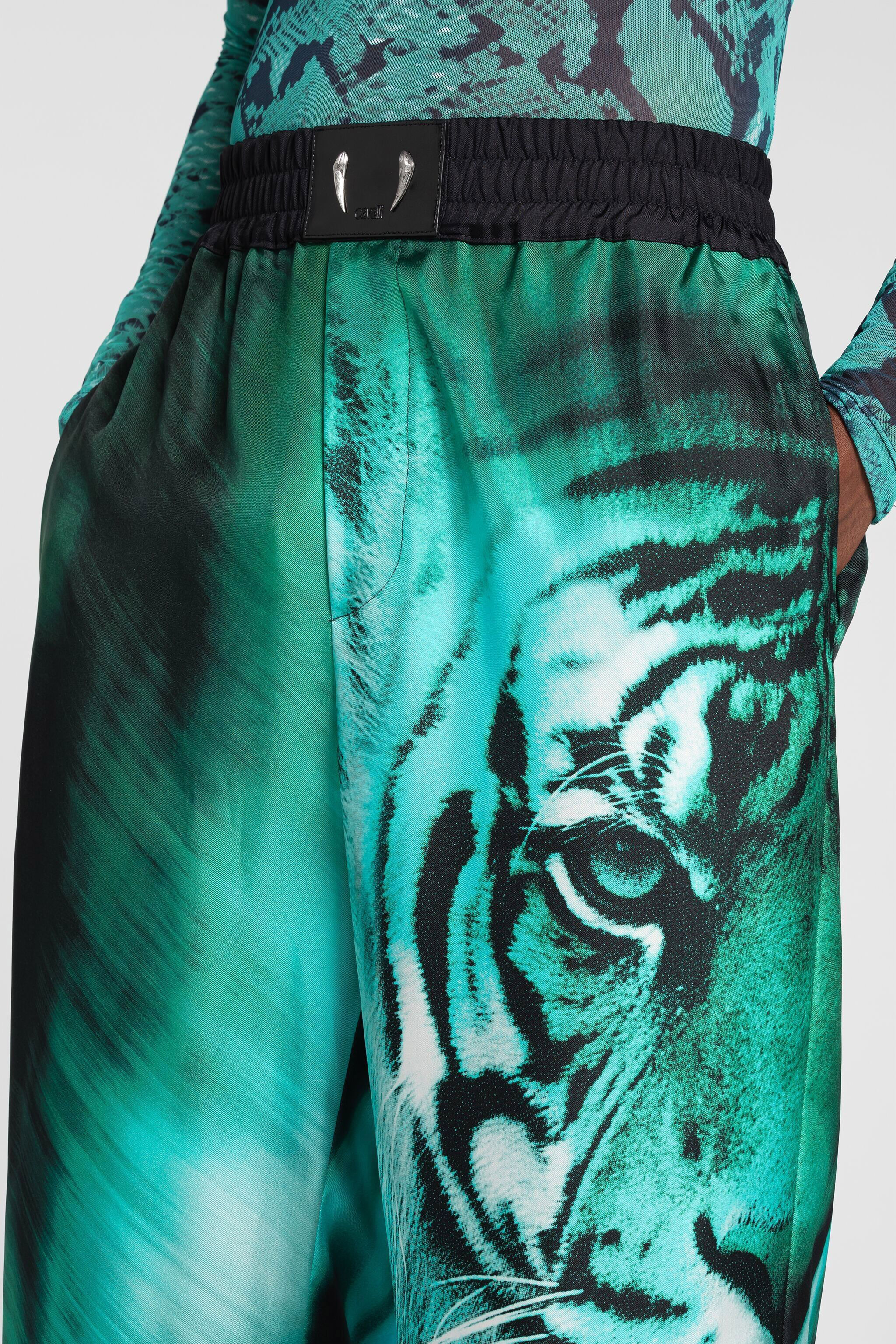 RC Tiger-Print Wide-Leg Track Pants Light blue PRT218-4QE41