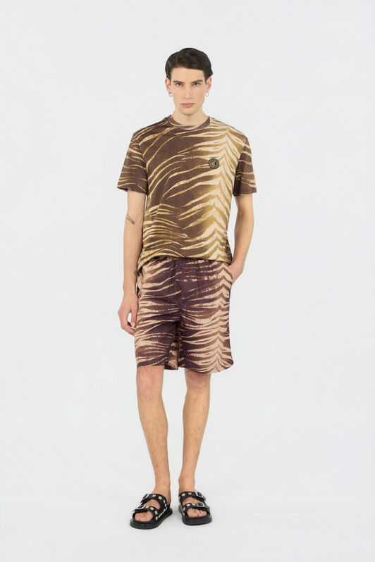 JC T-Shirt mit Natural Barb-Print 751 BEIGE + 709 MARR WFT049-WF079