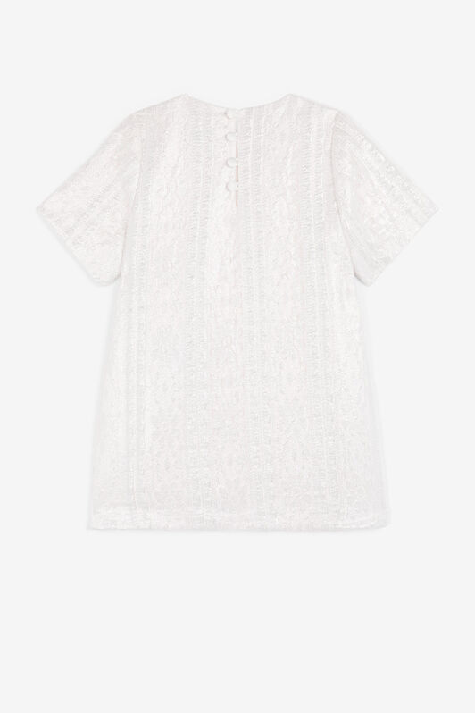JU Metallic-Jacquard Dress White NJT116-RP076