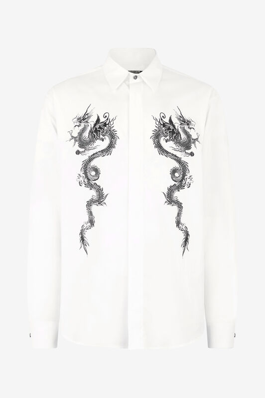 RC Cotton Shirt with Dragons Blanc VNT712-CH026