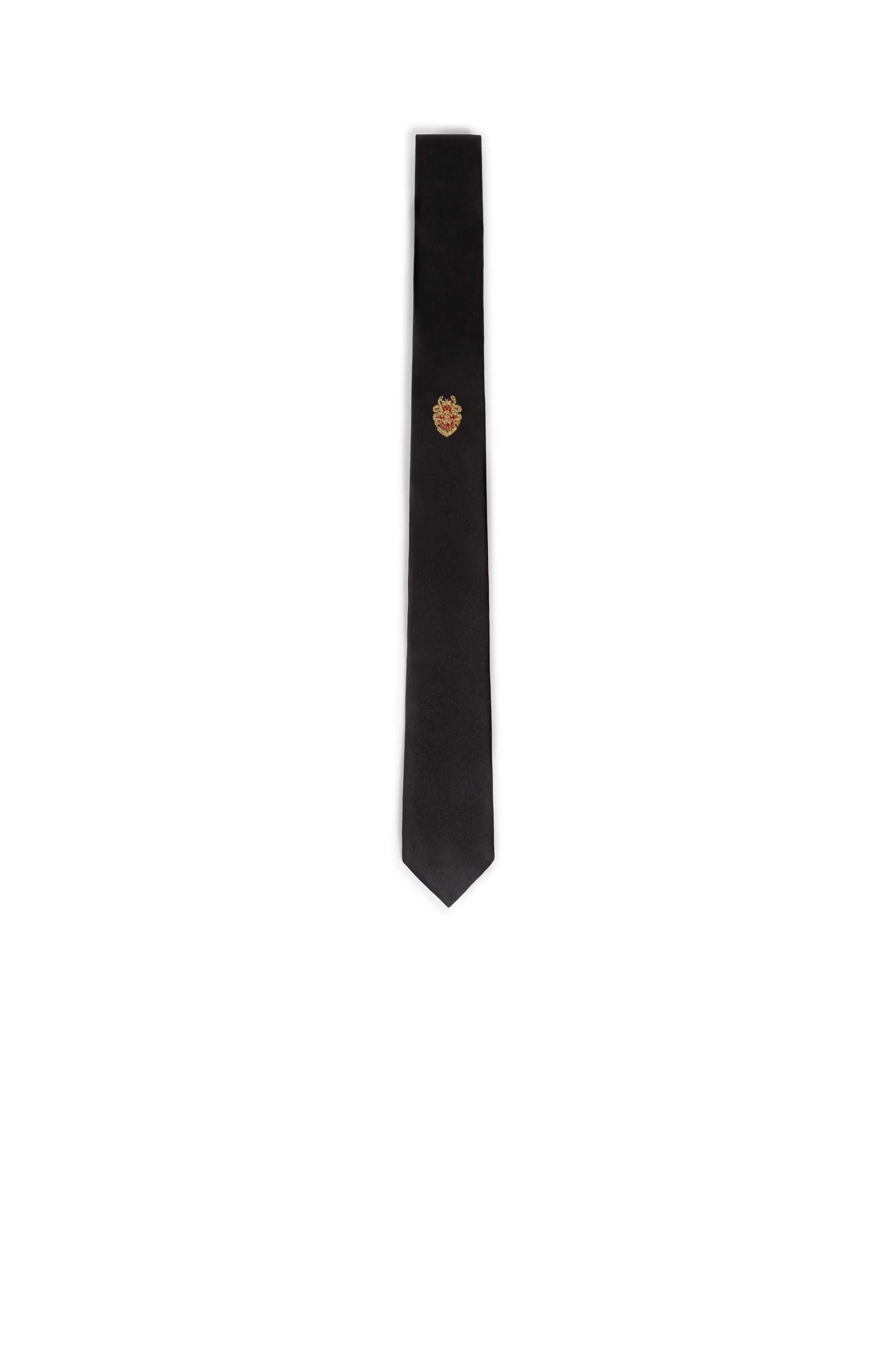 RC RC Monogram Crest-Embellished Tie Black FNLIA9-IIBH8