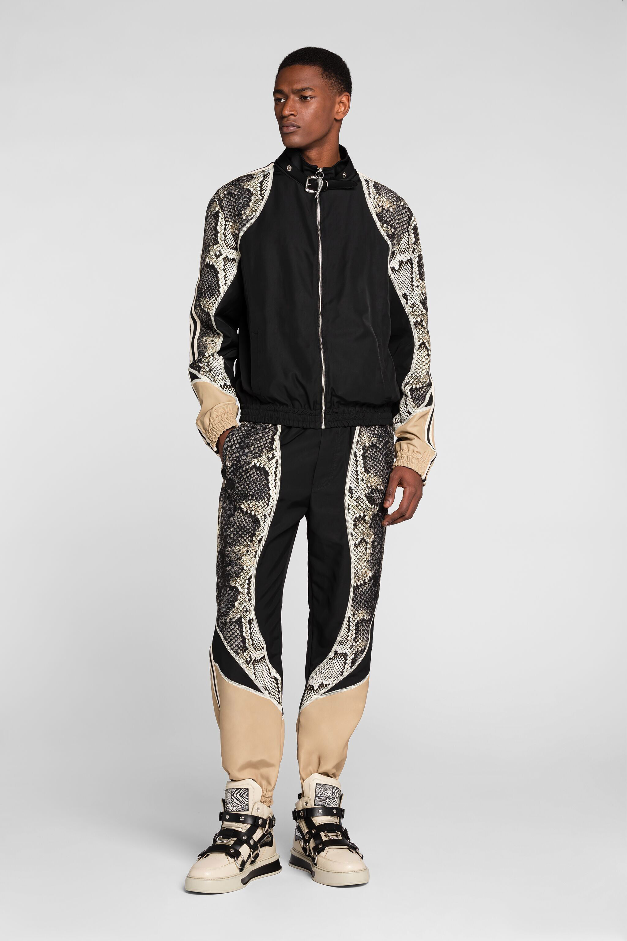 RC Python-Print Track Jacket BLACK PNT85D-FT078