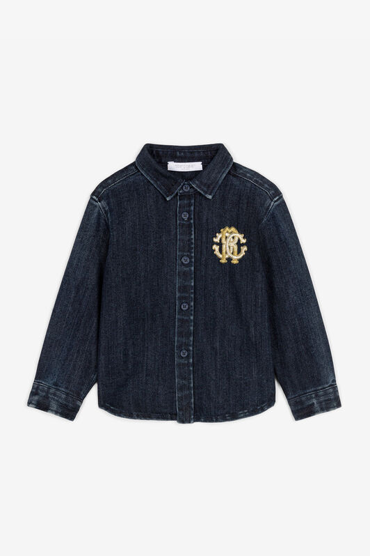 JU RC Monogram Denim Shirt Dark blue RJJ700-DS015