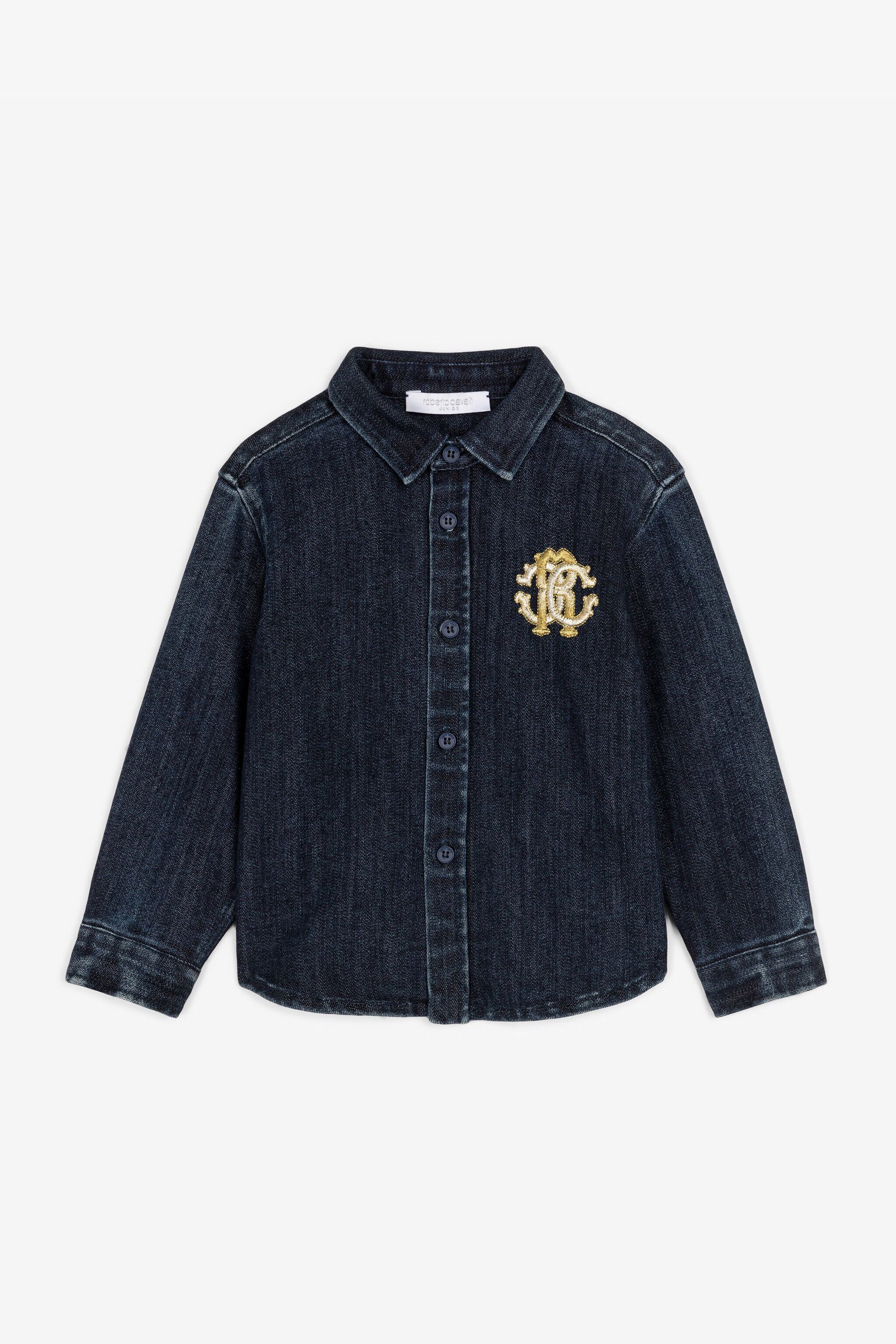 JU RC Monogram Denim Shirt Dark blue RJJ700-DS015