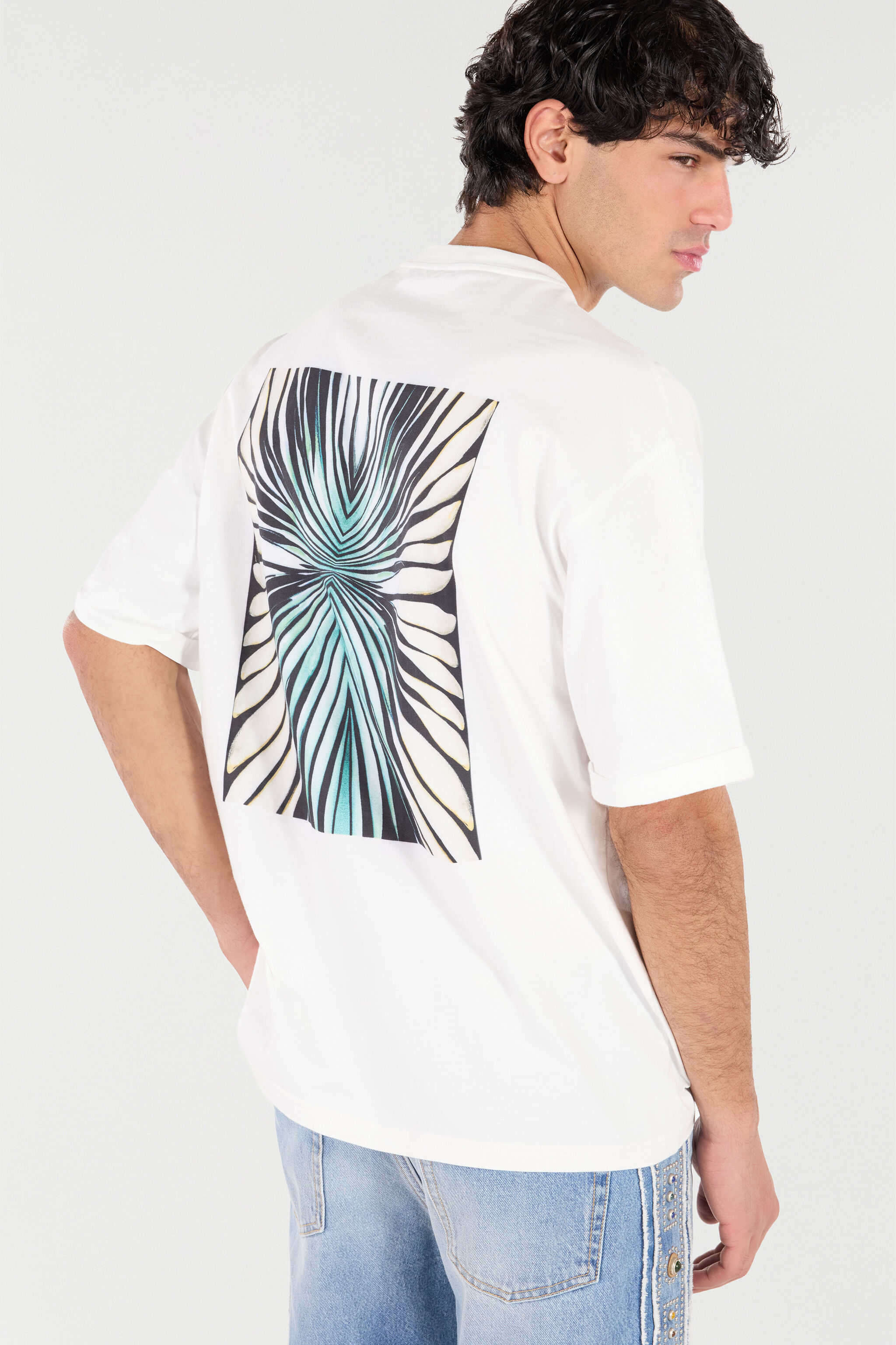 RC Embroidered Logo Cotton T-Shirt Weiß VRT62A-JD060