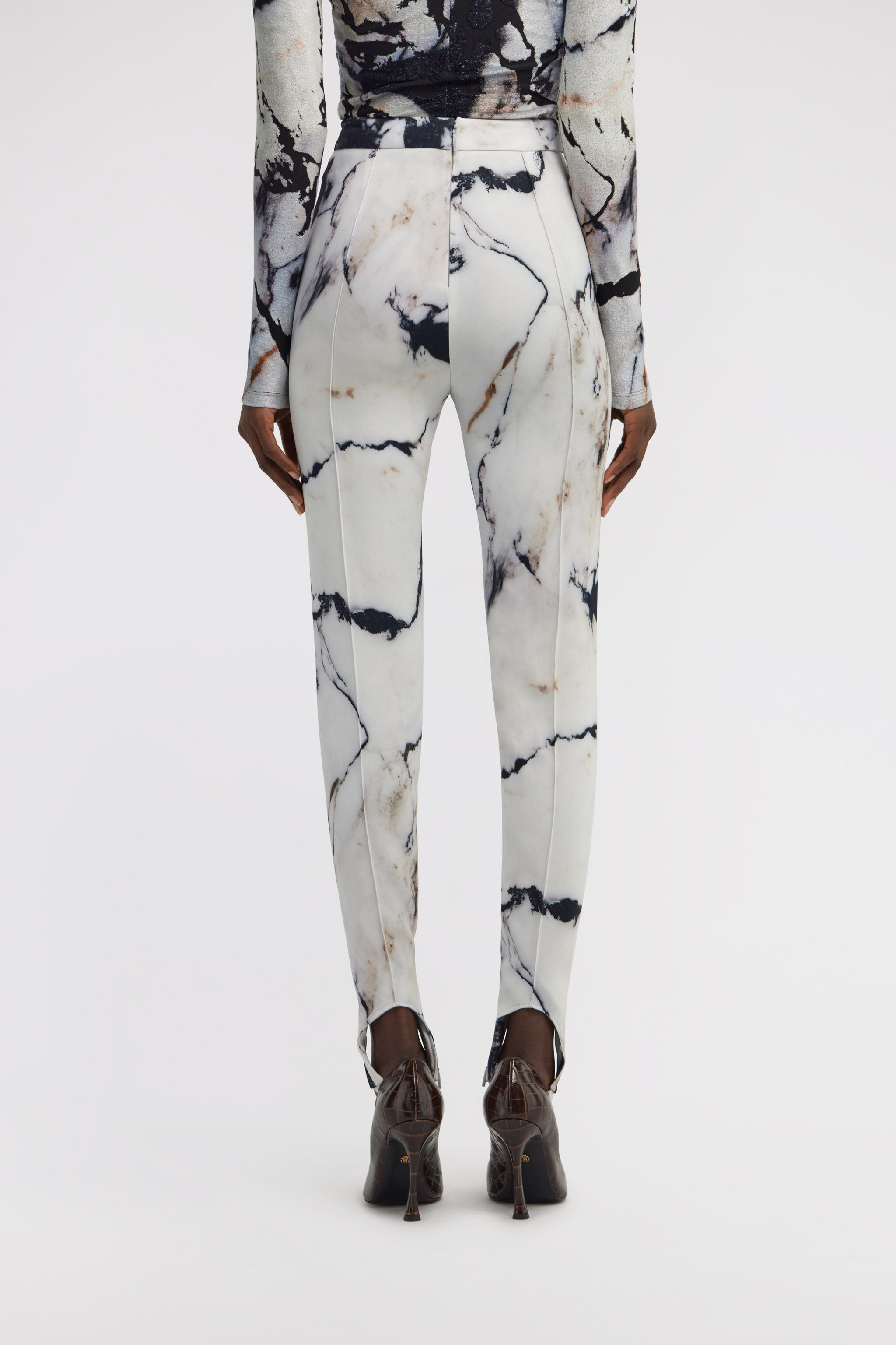 RC Marble Print Pants Black/White TWT204-ORN18