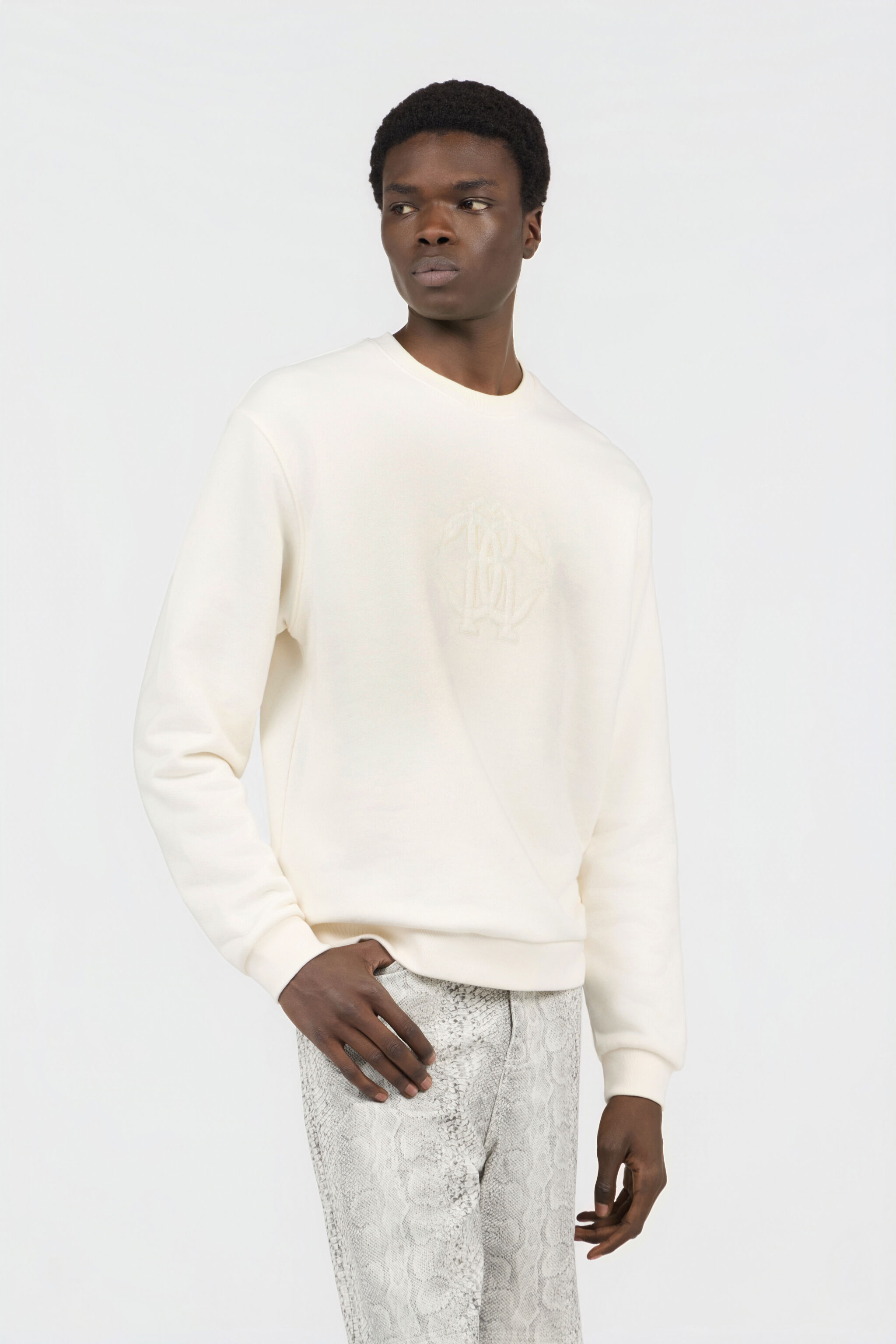 RC Sweat-shirt Blanc Avec Monogram RC RC Sweat-shirt Blanc Avec Monogram RC IVORY SOT66D-CF008