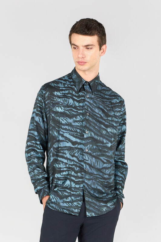 RC Tiger Skin print shirt BLUE OOT70A-2NO65