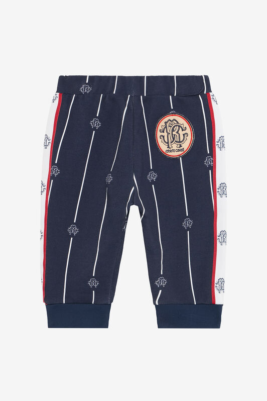 JU Blue Track Pants with RC Monogram and Stripes NAVY VJT208-5OP27