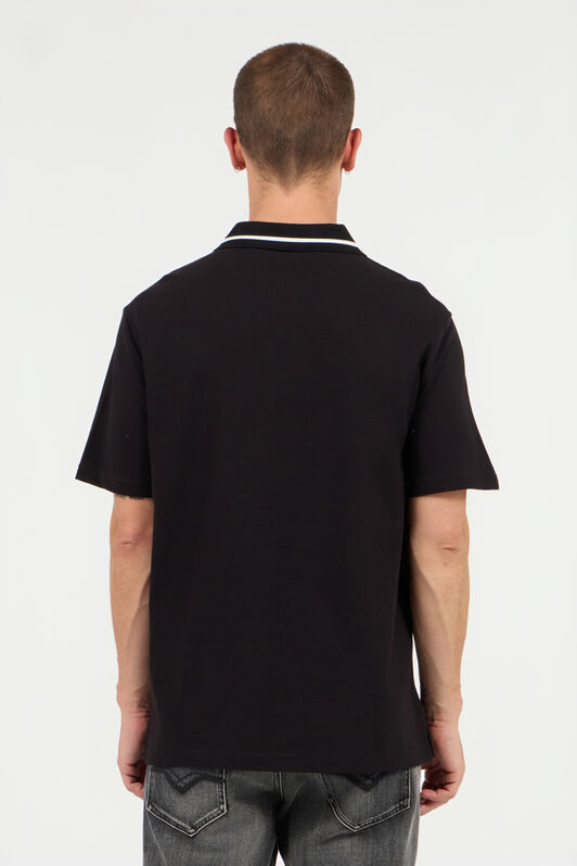 JC Polo Shirt With Contrasting Collar And Lettering BLACK UFT026-UF046