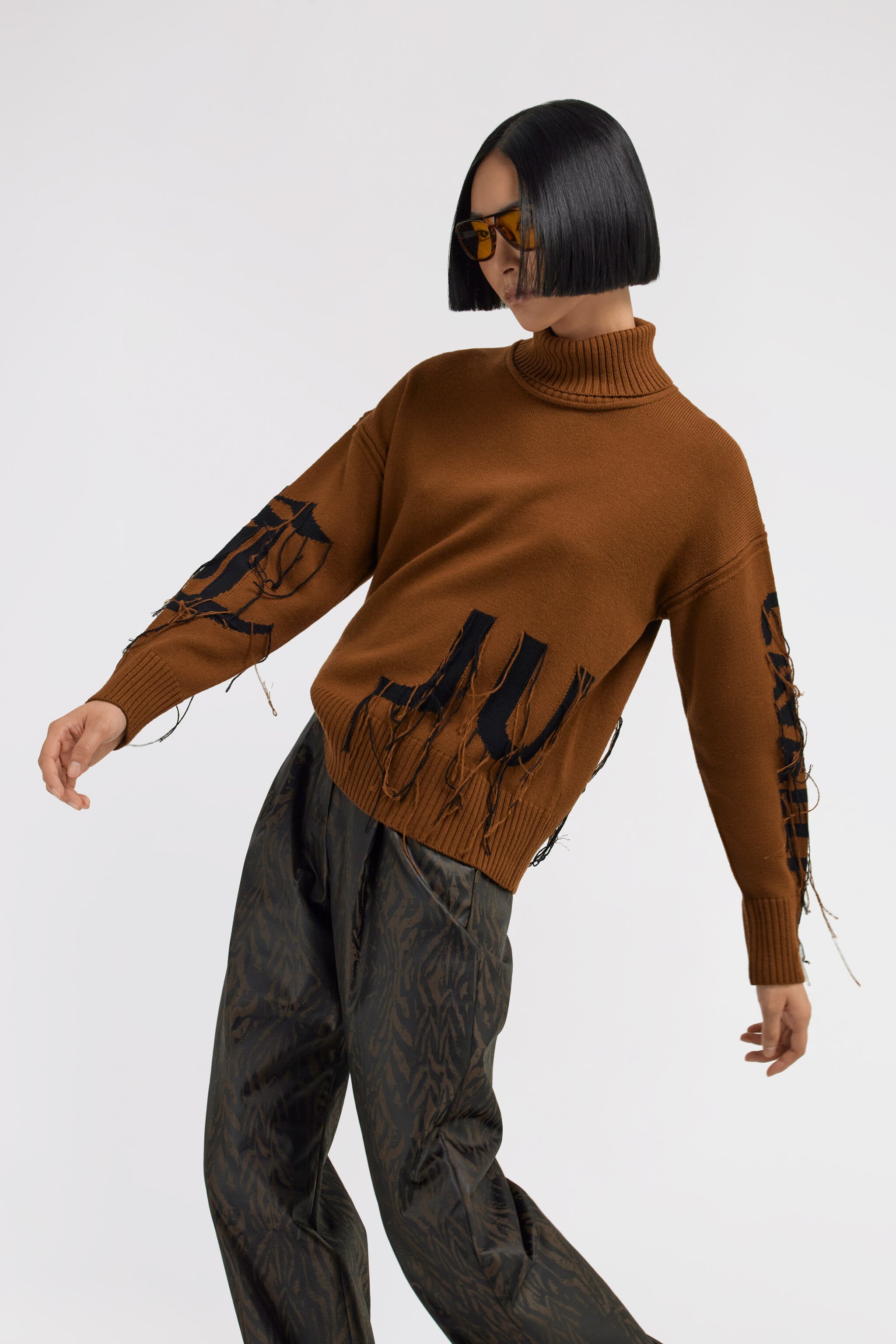 JC Maglione a dolcevita Just Cavalli Marrone TFM018-TF143