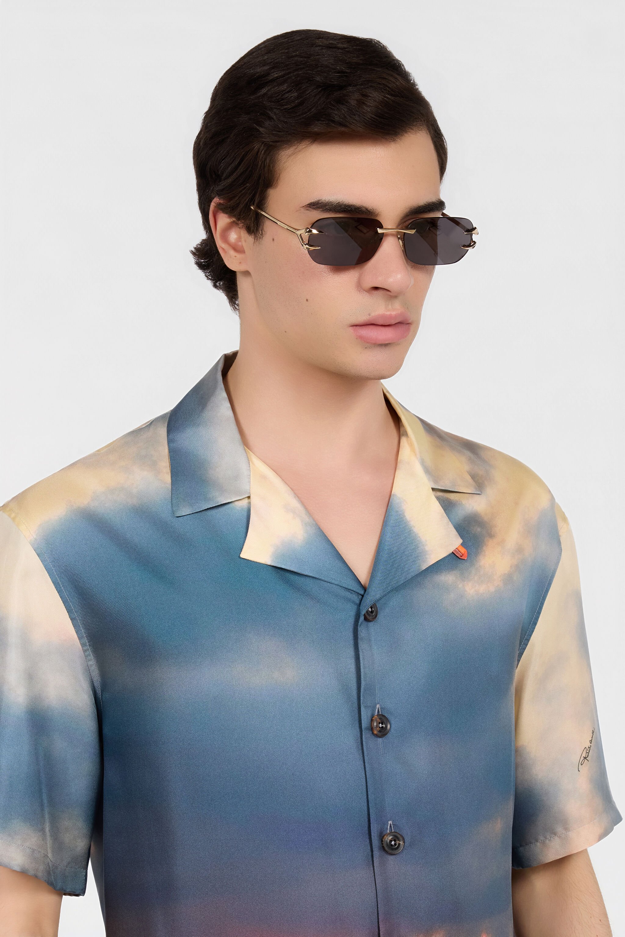 RC Metal rimless sunglasses SHINY ROSE GOLD BK VALD14-ID252