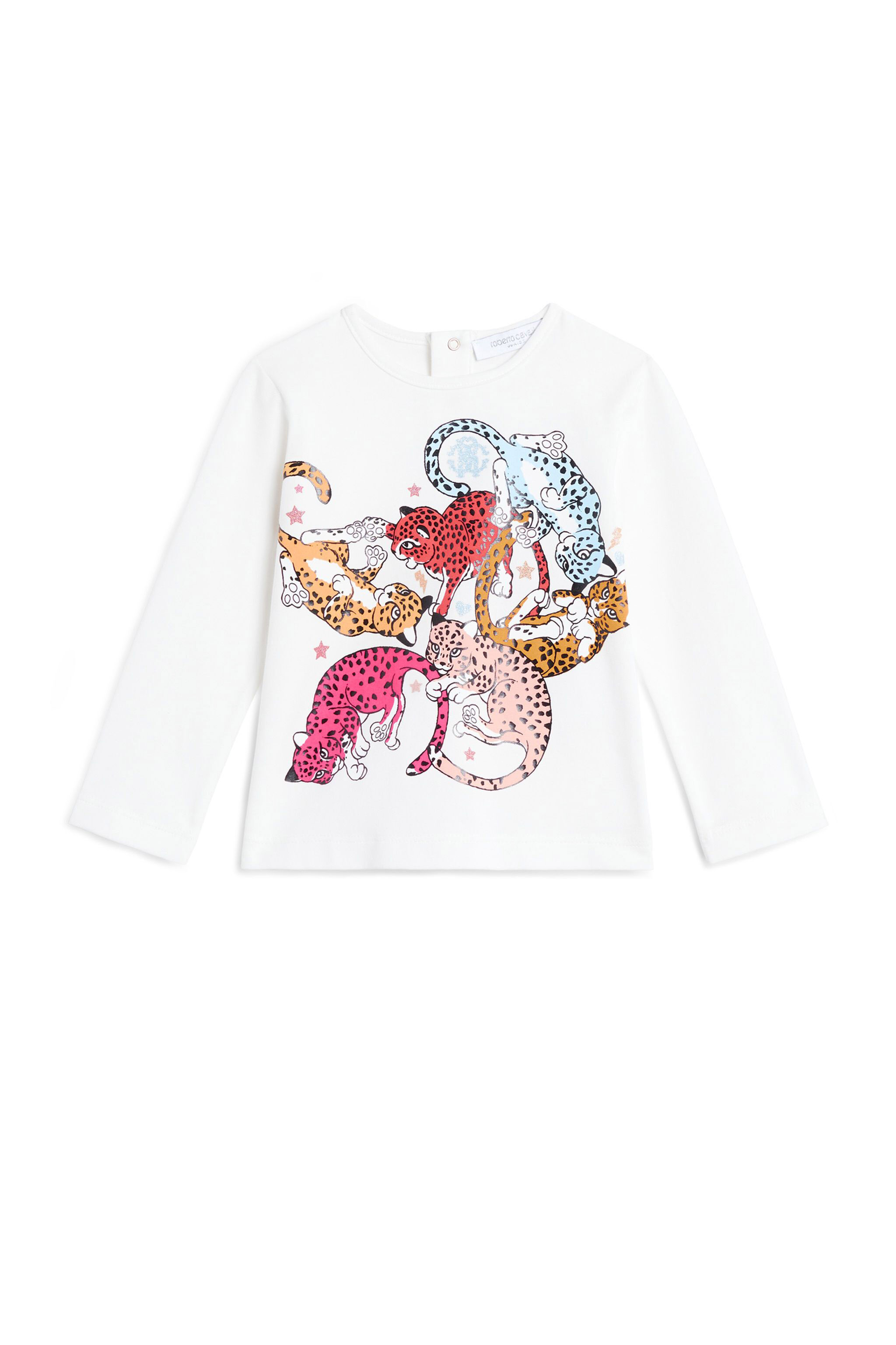 JU Baby wild jaguar print T-shirt MILKY WHITE JJT650-JV025