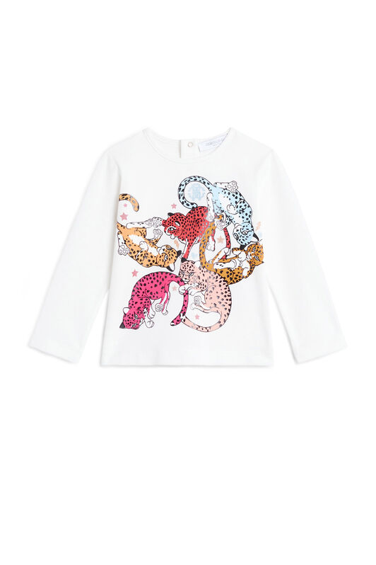 JU Baby wild jaguar print T-shirt JU Baby wild jaguar print T-shirt MILKY WHITE JJT650-JV025