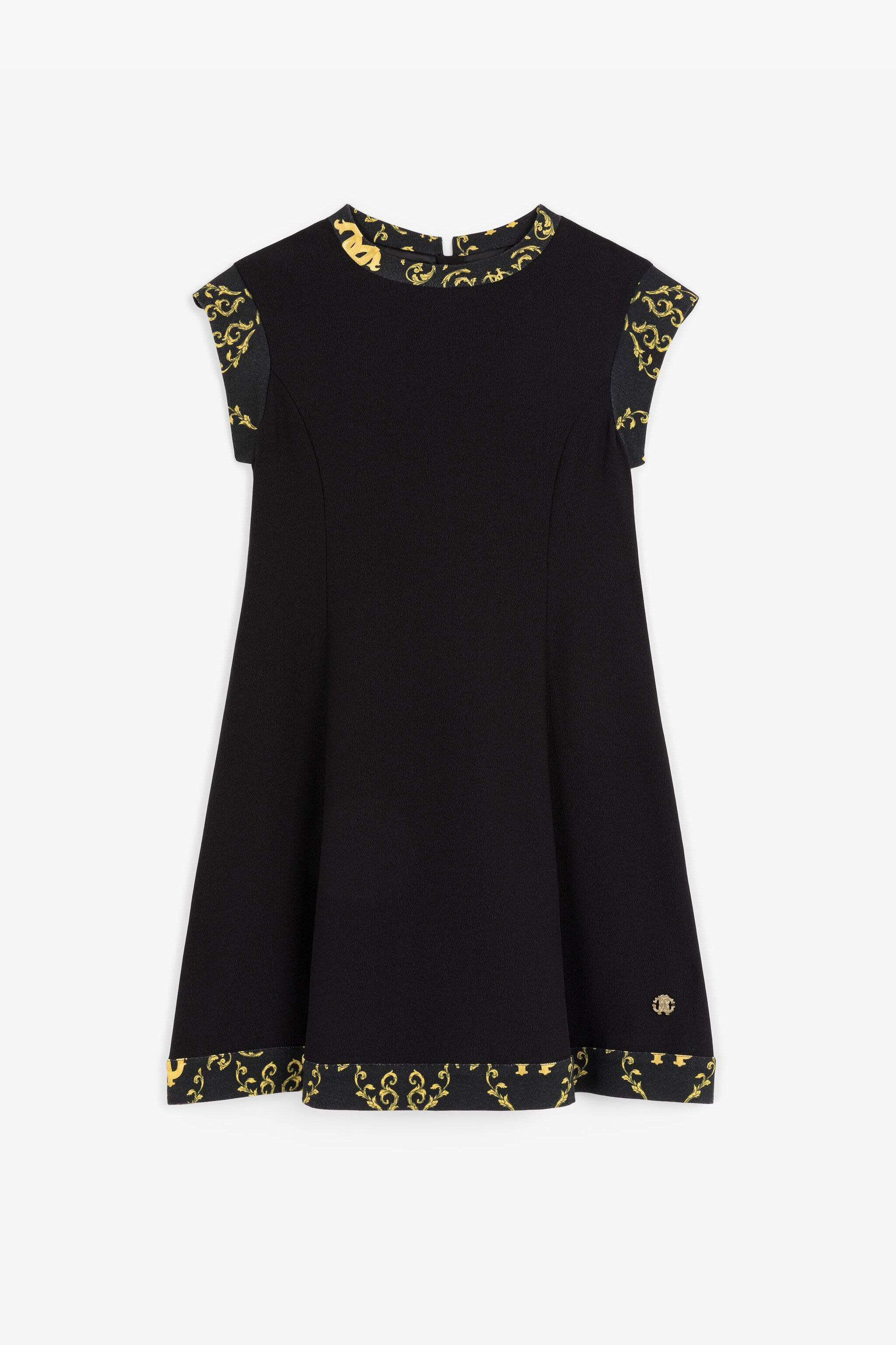JU Vestido con estampado Baroque Negro RJT115-VI012