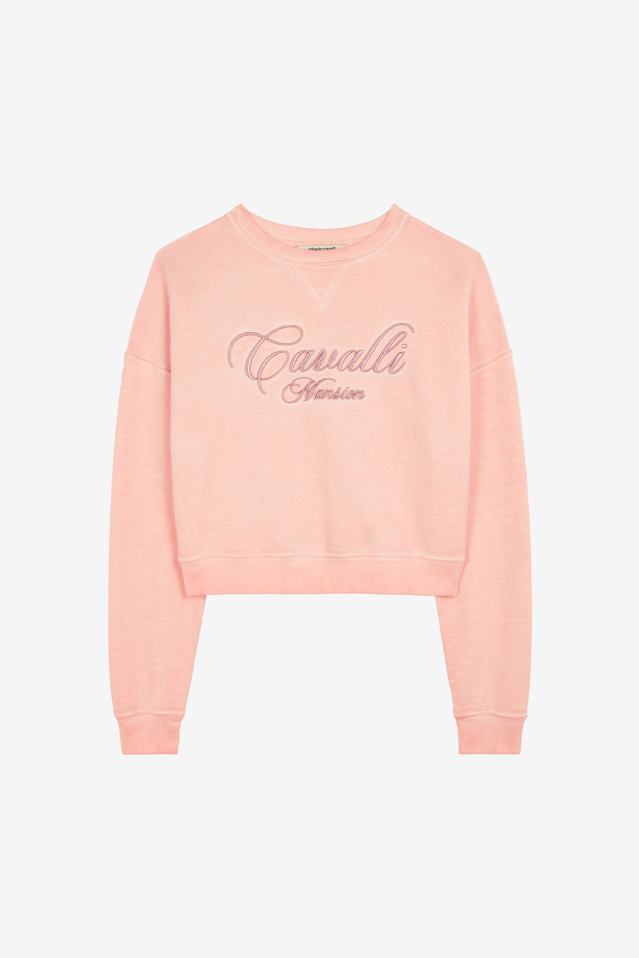 RC Sudadera corta de algodón con logo bordado Rosa OKT66A-CF050