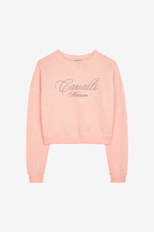 RC Sudadera corta de algodón con logo bordado RC Sudadera corta de algodón con logo bordado Rosa OKT66A-CF050