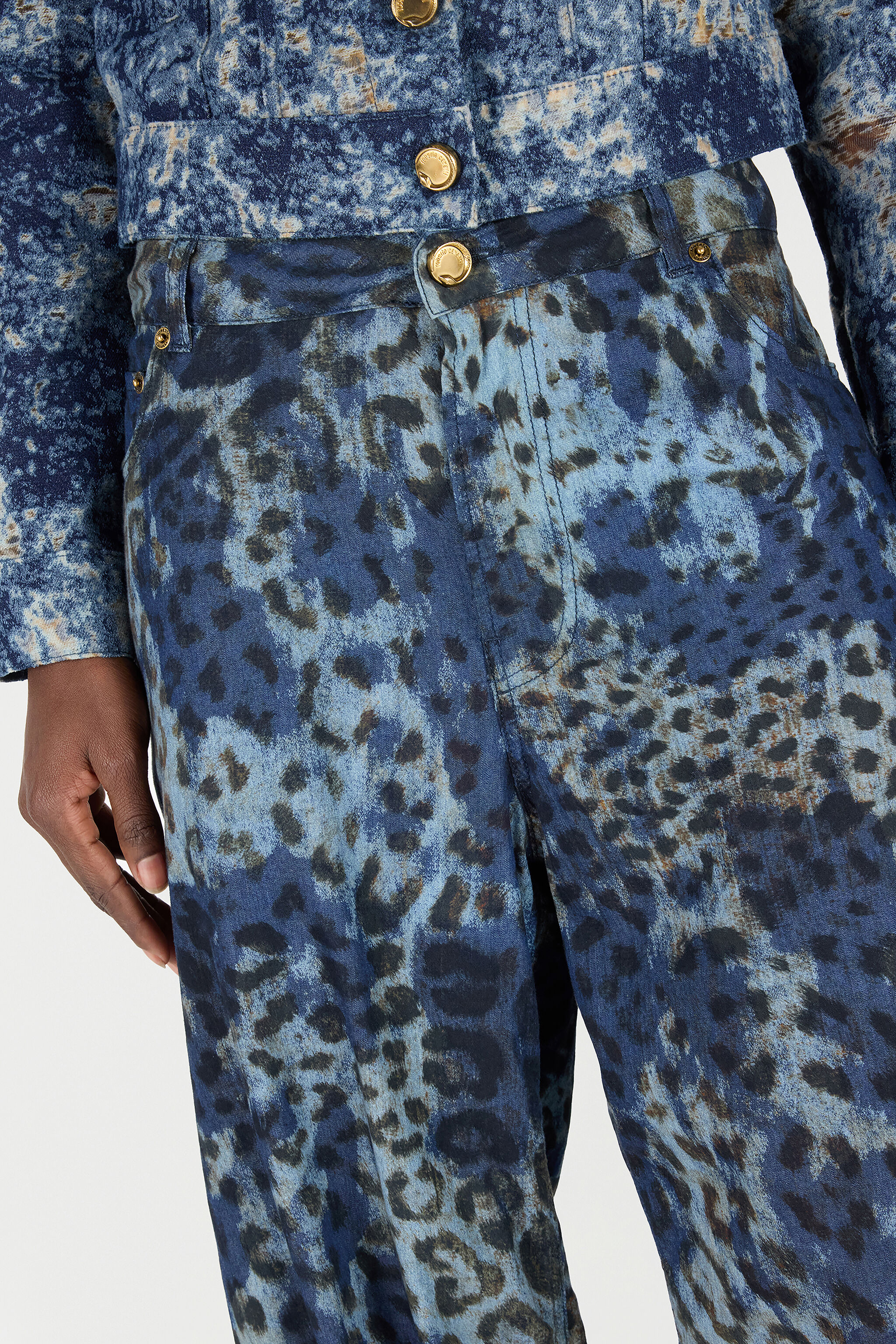 RC Jeans with Jaguar Skin Print BLU/CELESTE/MARRONE VKJ207-VT010