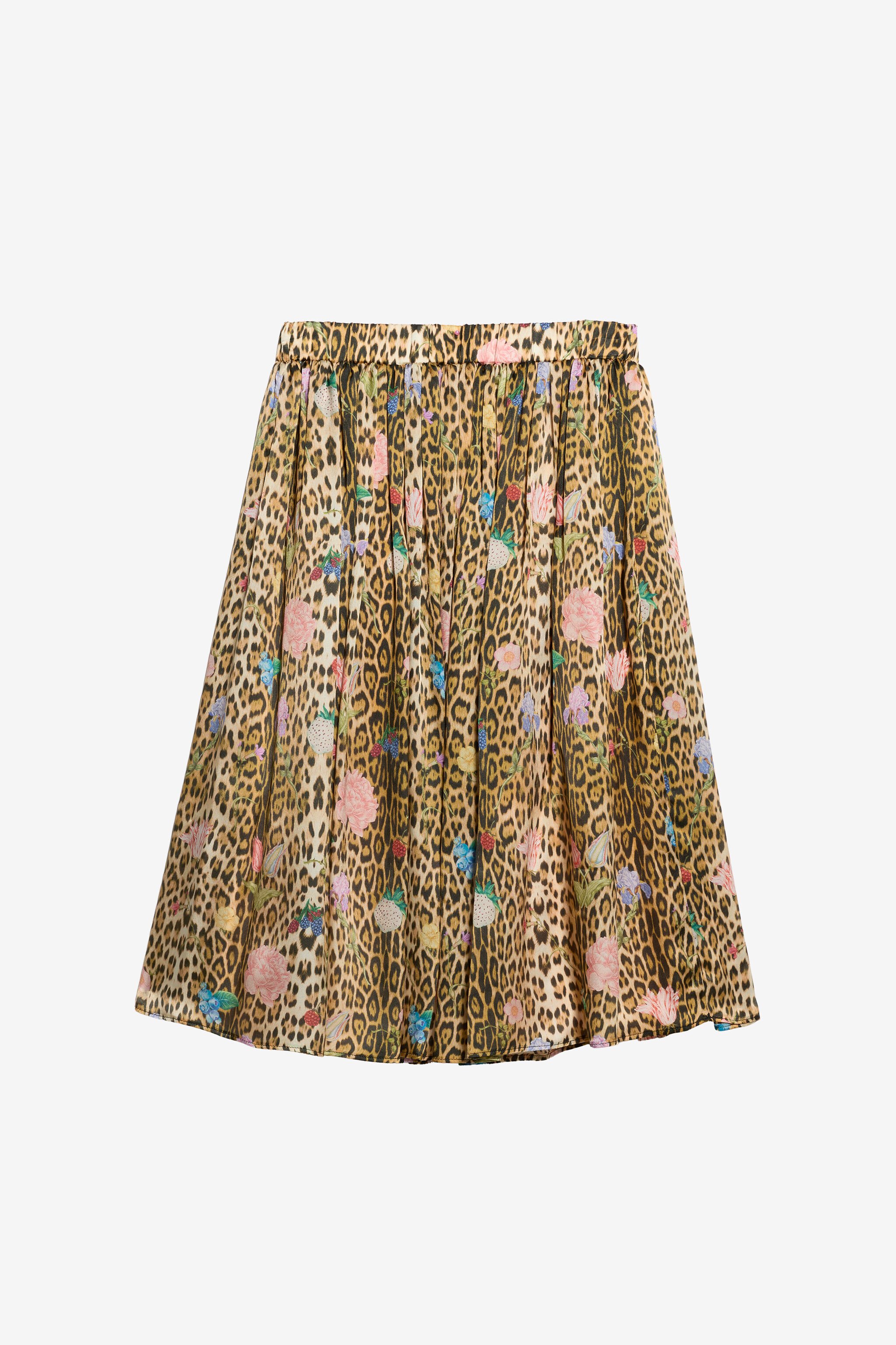 JU Jaguar Skin Print Silk Skirt NATURALE TJT30C-2NN38