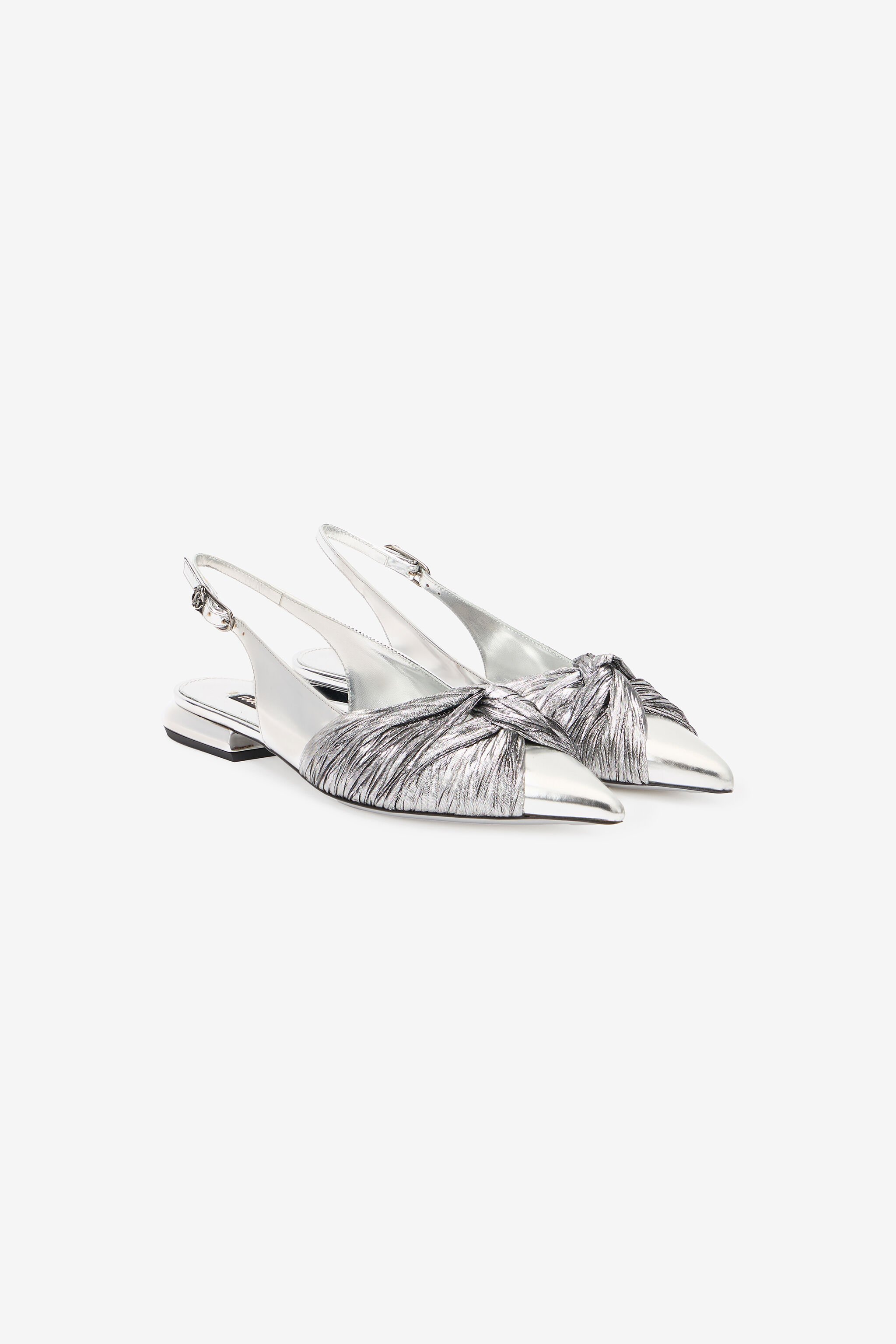 RC Metallic Leather Slingback Ballet Flats Silver TKS100-PZF01