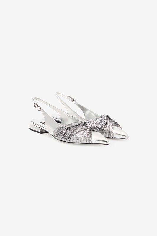 RC Metallic Leather Slingback Ballet Flats RC Metallic Leather Slingback Ballet Flats Silver TKS100-PZF01