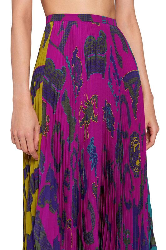 RC Gonna plissettata con stampa Cavalli Mania Viola LQT306-GJA01