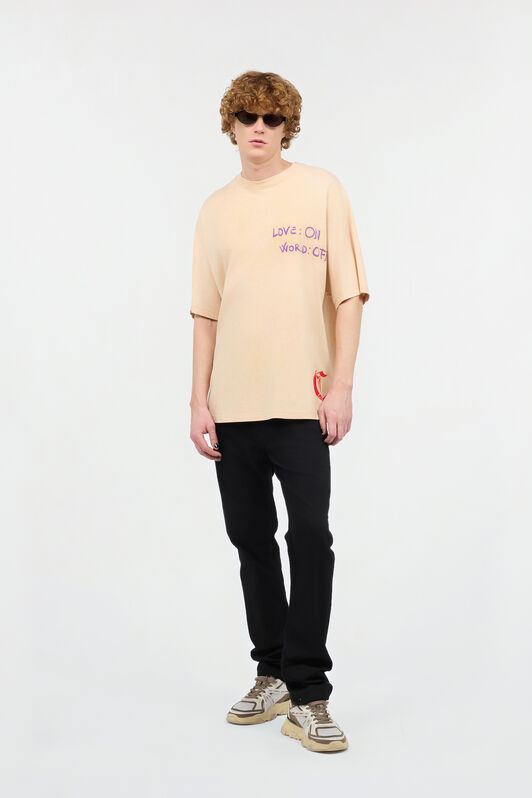 JC T-Shirt Mit Maxiprint Auf Der Rückseite Hellbraun UFT112-UF166