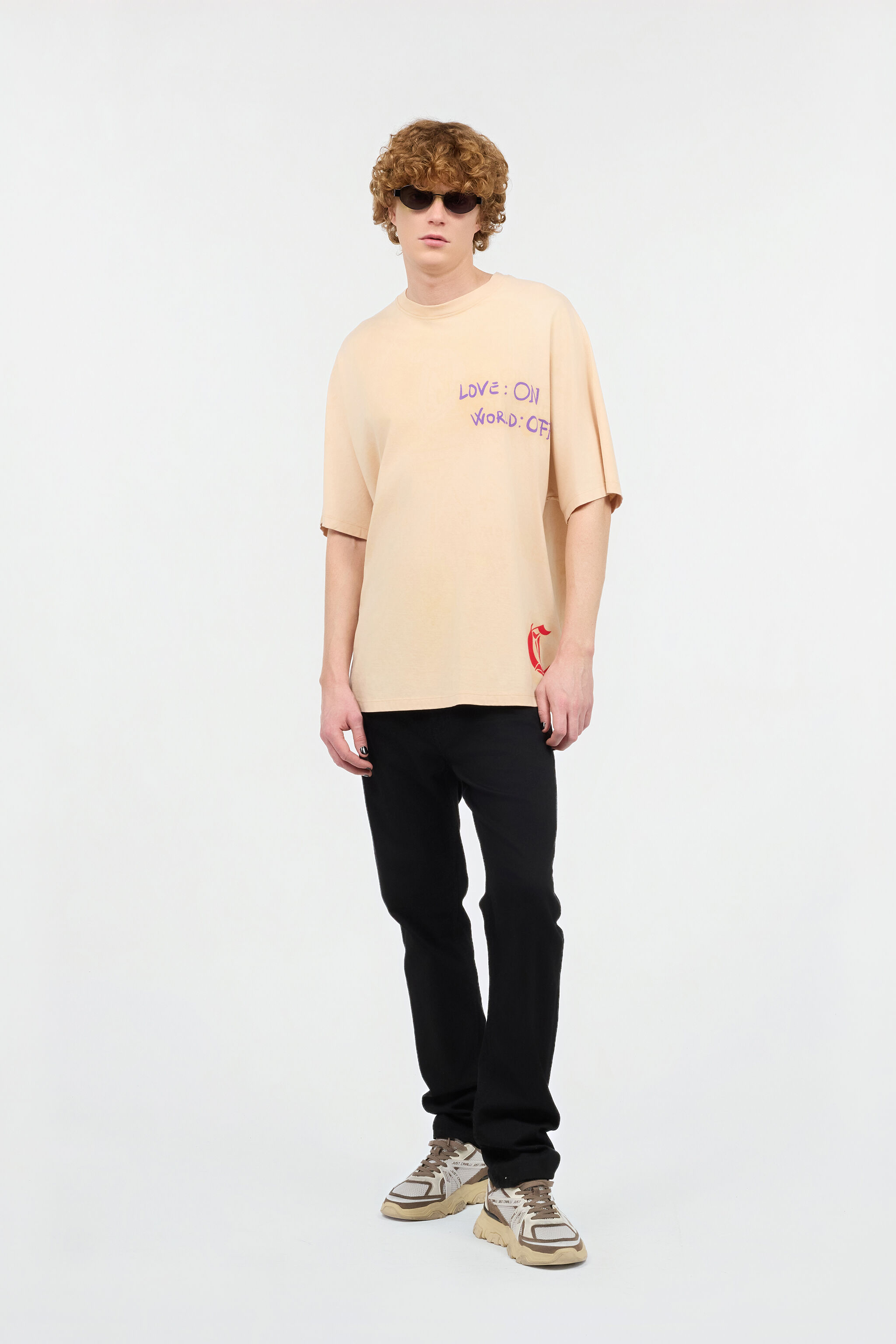 JC T-Shirt Mit Maxiprint Auf Der Rückseite Hellbraun UFT112-UF166