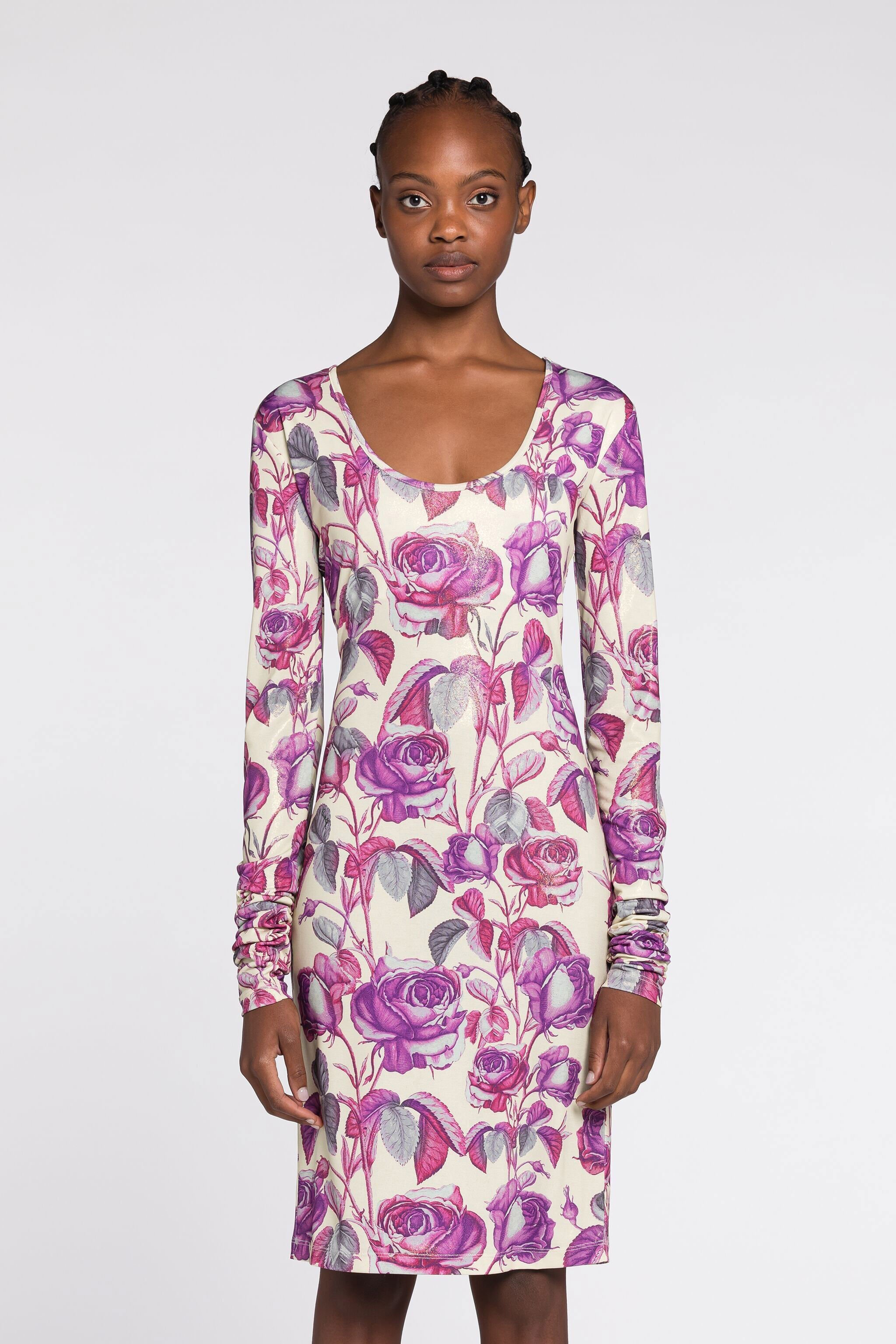 RC Rose-Print Dress Pink PQT10B-LNF03