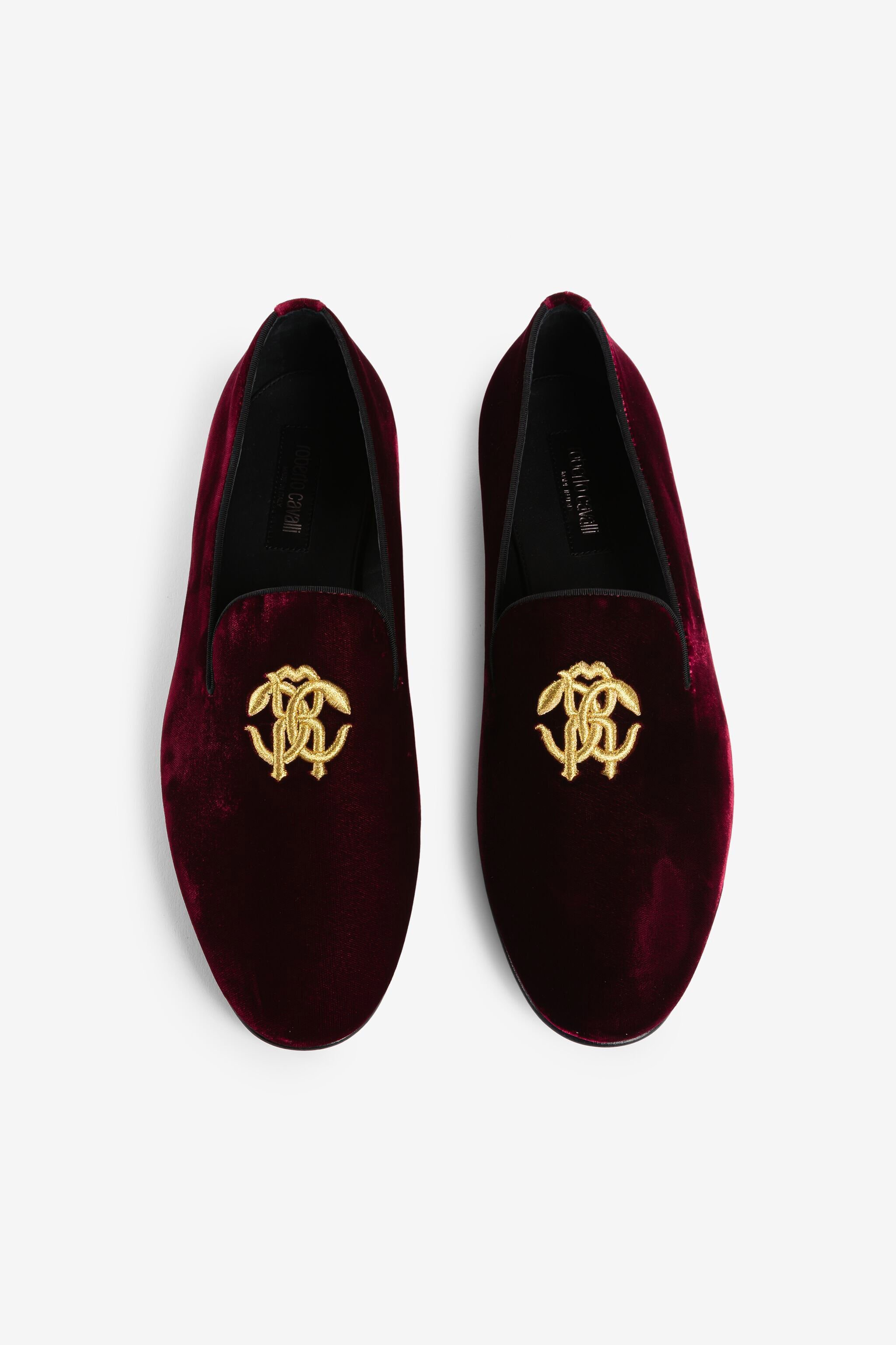 RC Loafers aus Samt mit Monogramm Mirror Snake Dunkelrot RRS029-VL039