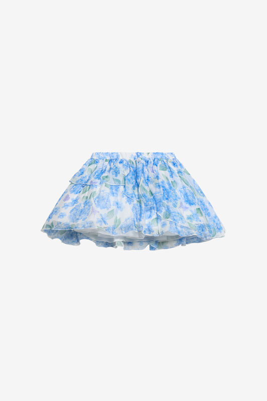 JU Plumago Print Silk Blend Skirt WHITE/BLUE WJT301-CTR13