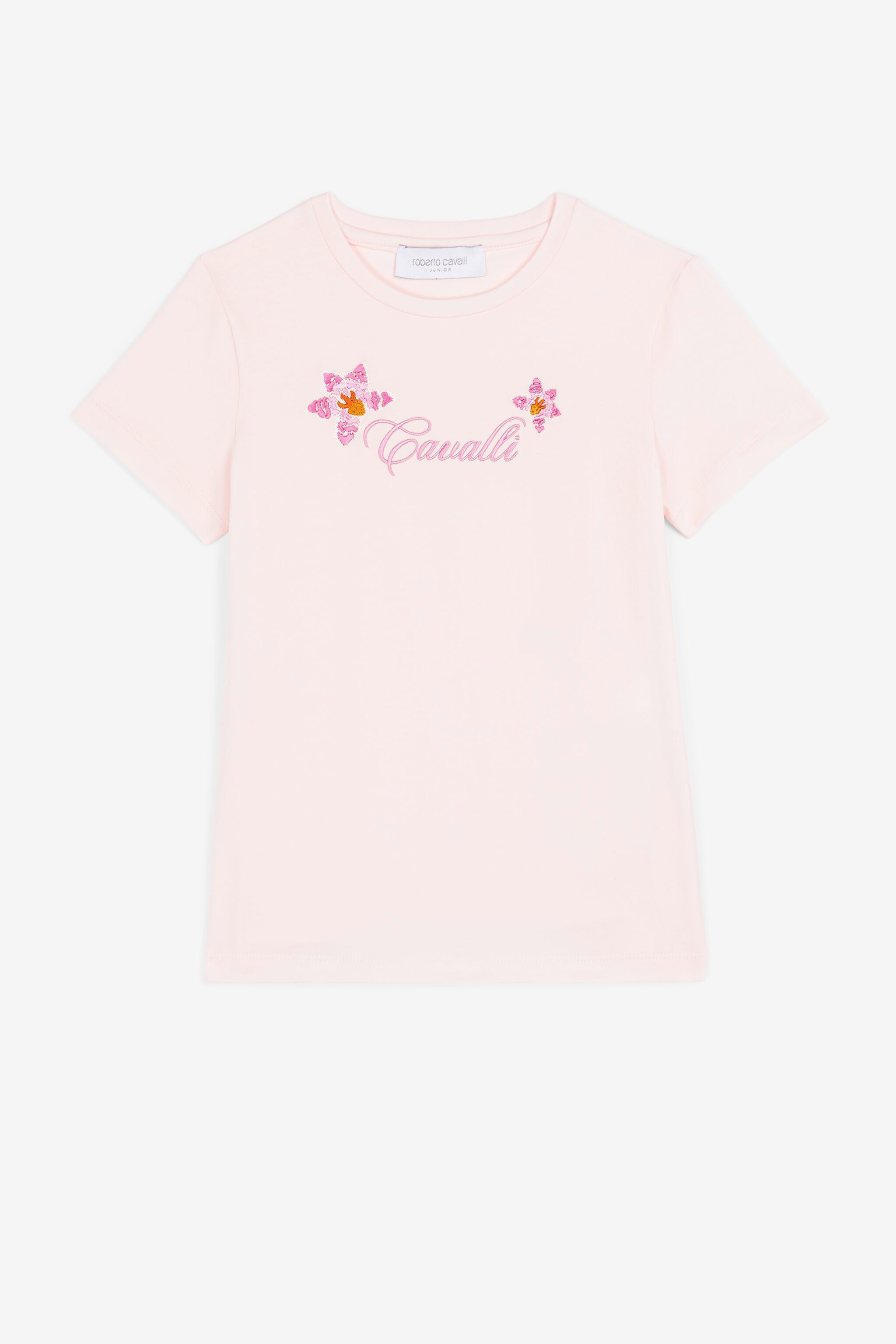 JU T-shirt en coton à logo imprimé Baby pink QJT666-JV025