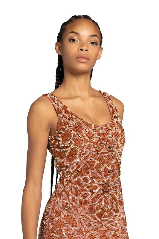 RC Bead-Embellished Maxi Dress Braun IWR153-JJ050