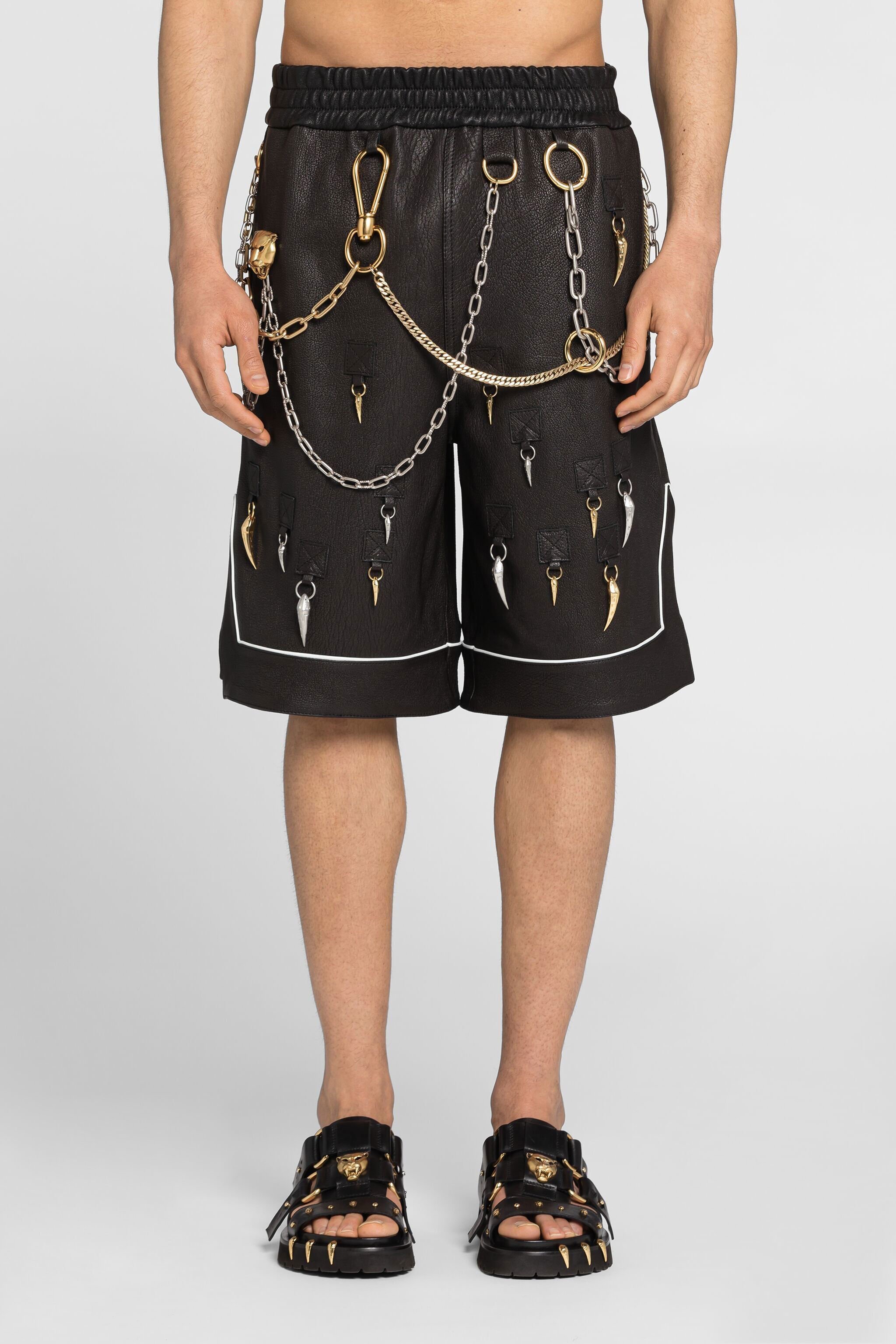 RC Shorts in pelle con zanne Nero ONP210-PN002