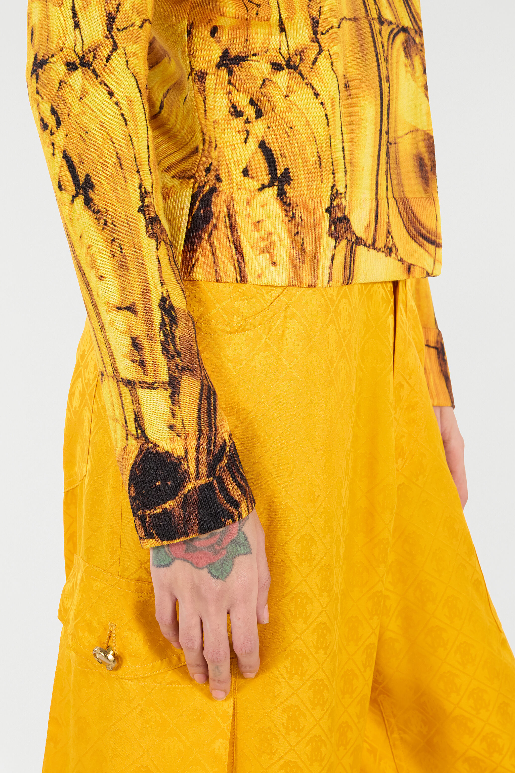 RC Cardigan with Amber Print Jaune VKM906-MQ034