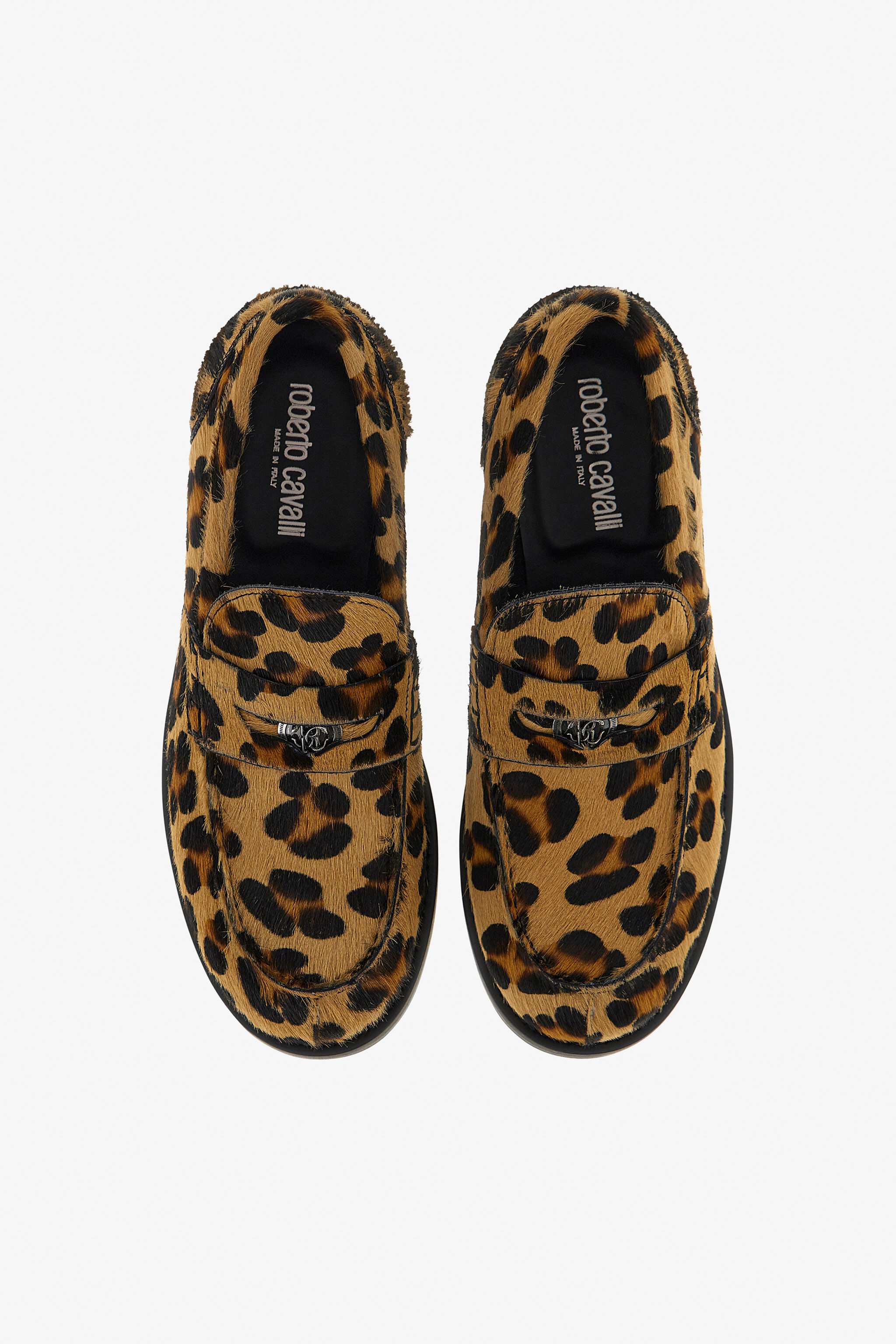 RC Leopard loafers with Monogram Mirror Snake Dark brown RRS033-PZA92