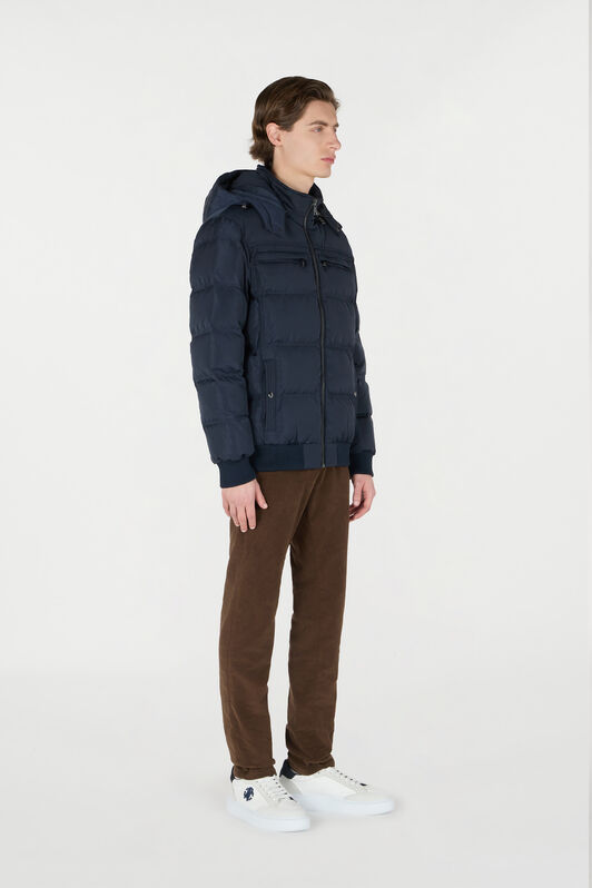 RC Gesteppte Daunenjacke Mit Kapuze Dunkelblau OOT40B-SBO01