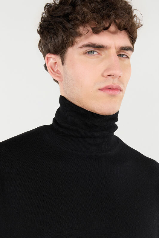 RC Jersey De Lana Con Cuello Alto Negro POM60E-MQ001