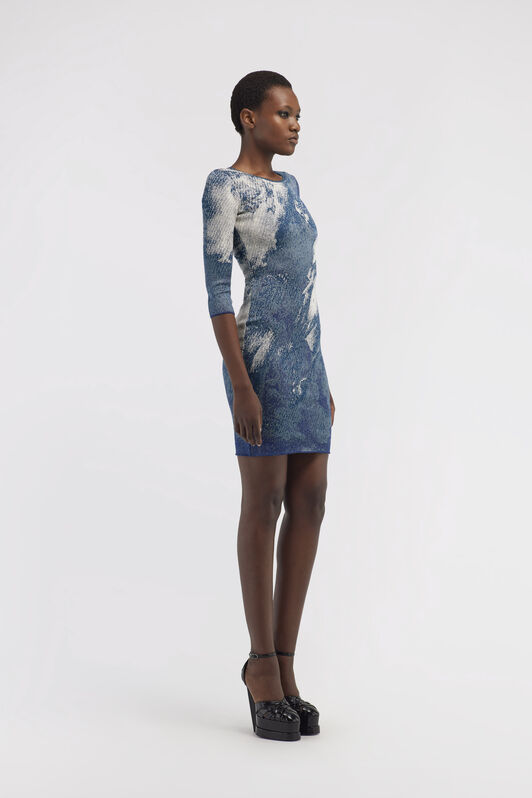 RC Knit dress with washed-out effect Blue RWM103-MA007