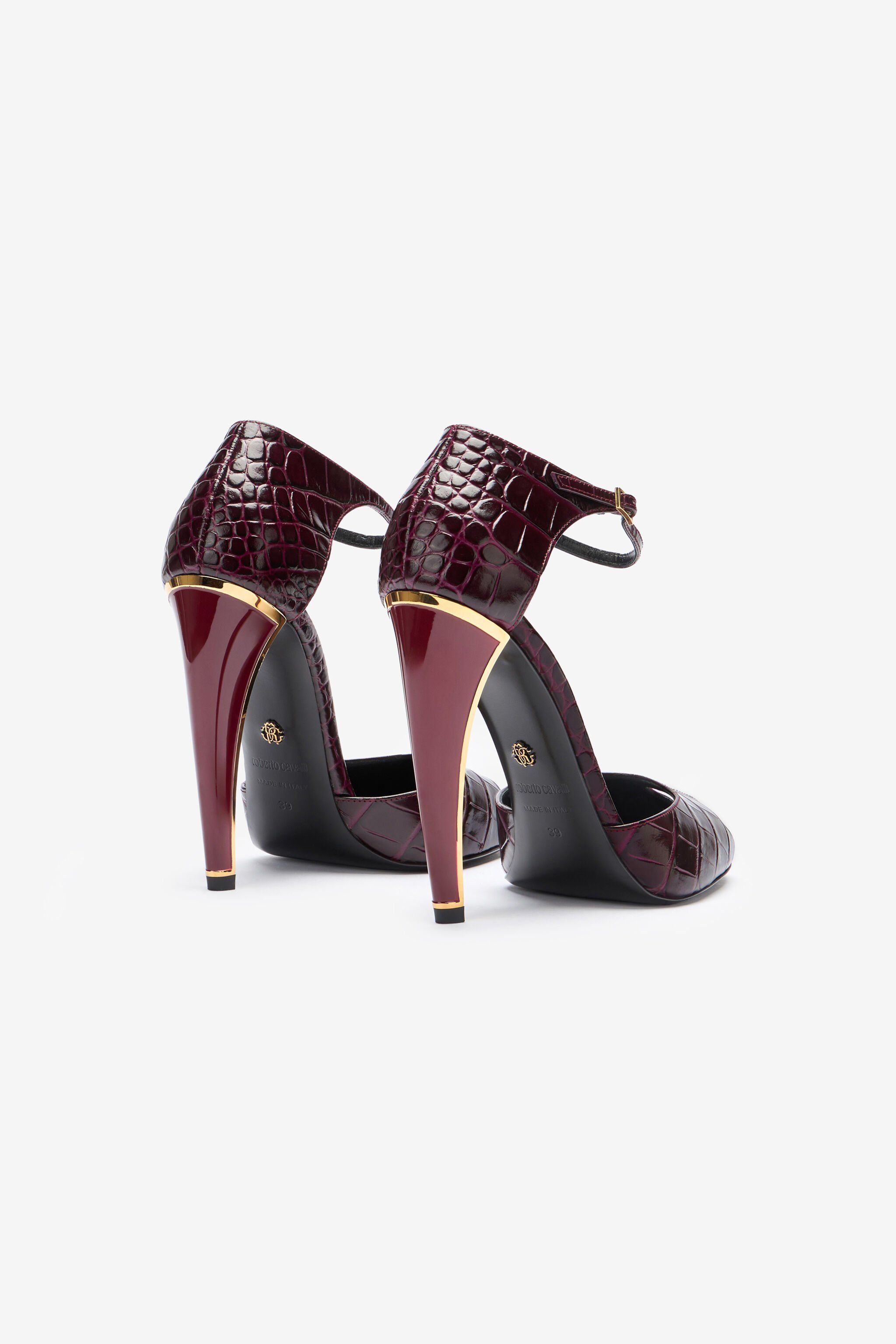 RC Zapato De Salón De Piel Gofrada Con Tacón Fang Morado TWS003-PZ055