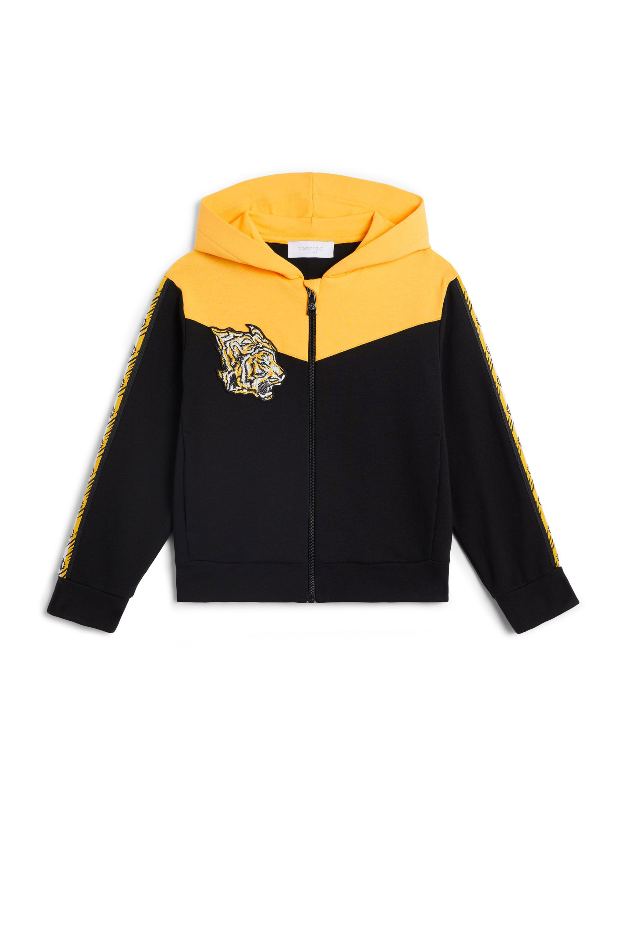 JU Embroidered tiger zipped hoodie BLACK JJT955-CF027