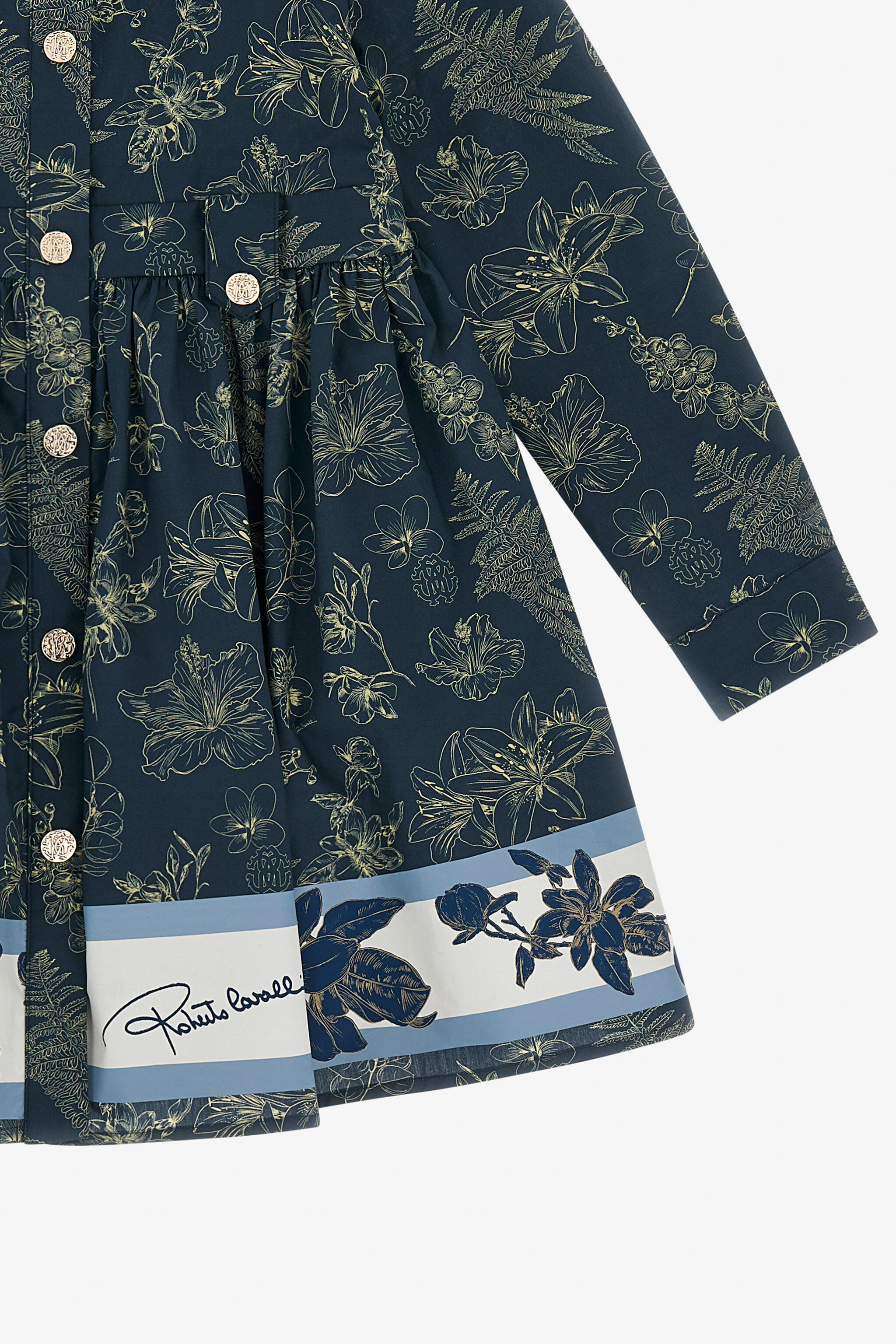 JU Shirt Dress With Floral Dance Print Blue TJT10K-7MM08