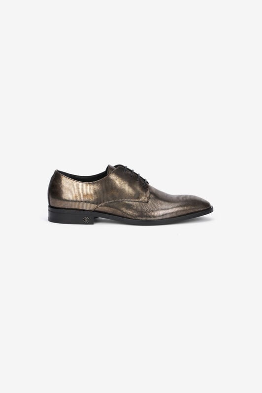 RC Brown Lace-Up Leather Loafers with Python Effect RC Brown Lace-Up Leather Loafers with Python Effect Brown URS051-PZU12