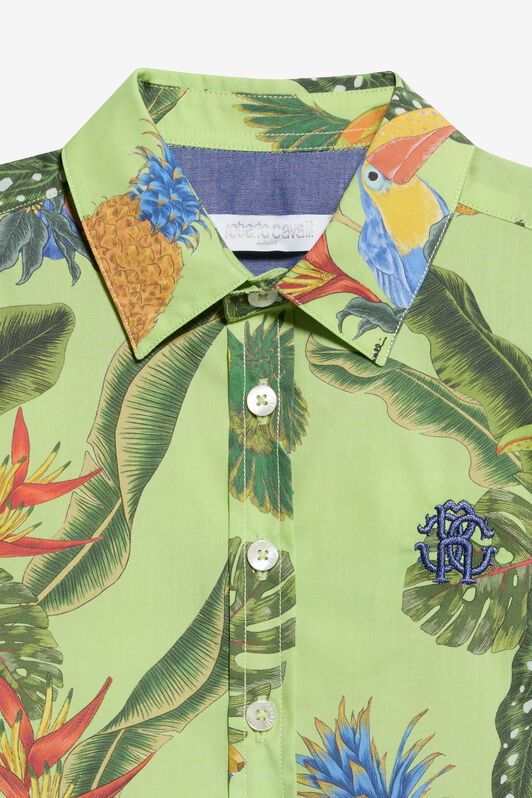 JU Camisa Con Estampado Tropicana Y Monogram RC LIME GREEN WJT703-7MR12
