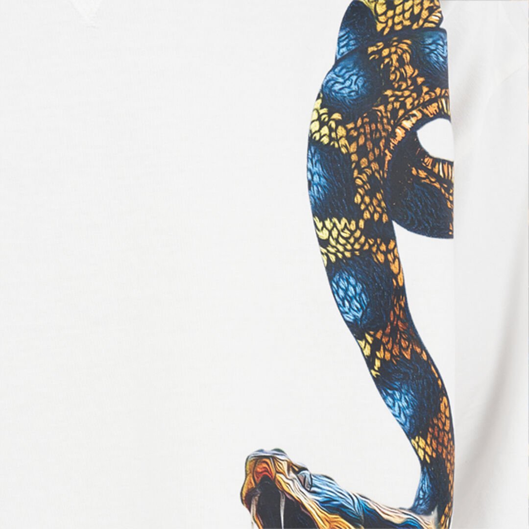 RC Oversized T-shirt with Snake Print RC Oversized T-shirt with Snake Print WHITE WRT62B-JD060