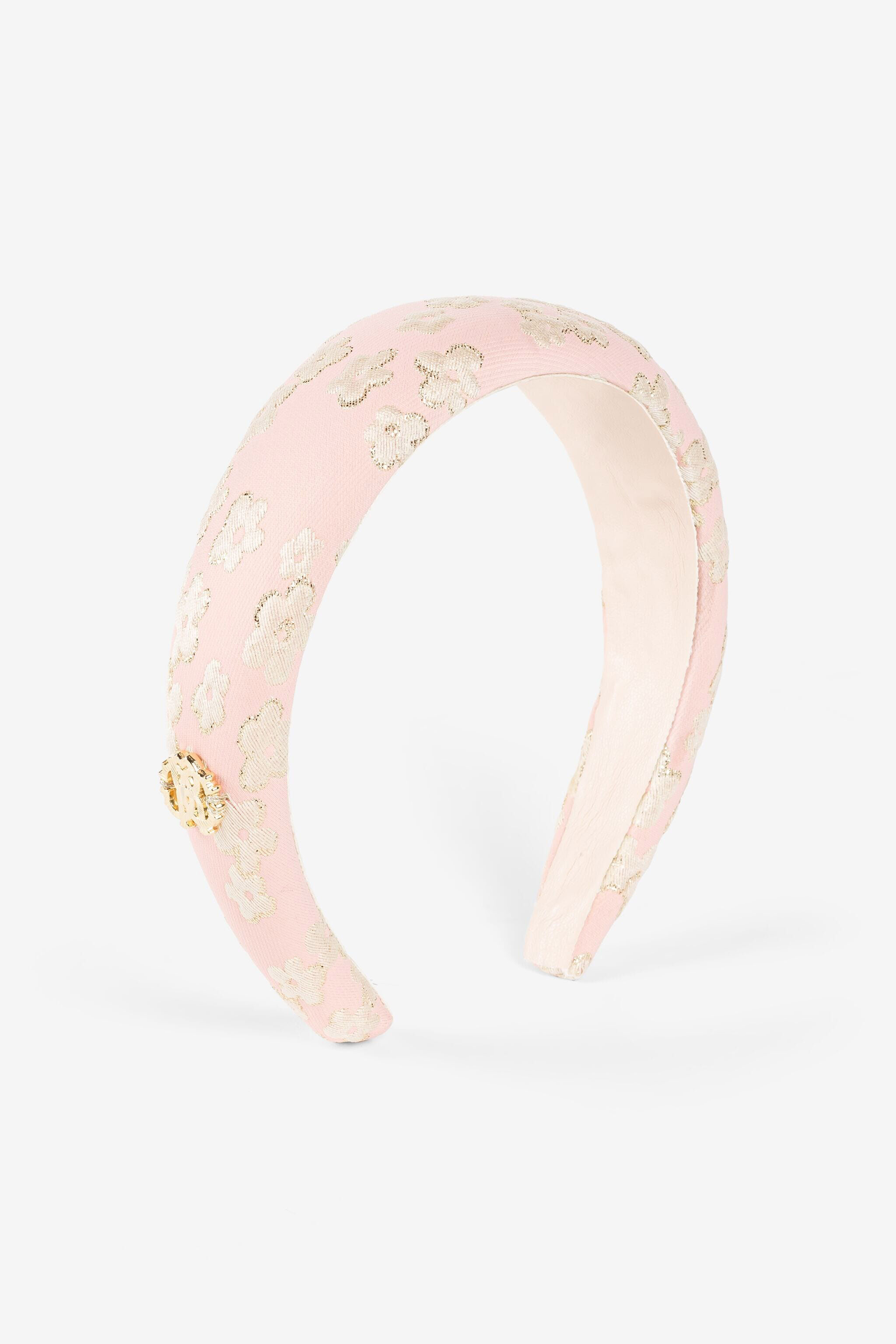 JU Floral-embroidered head band Pink QJI029-DJ001